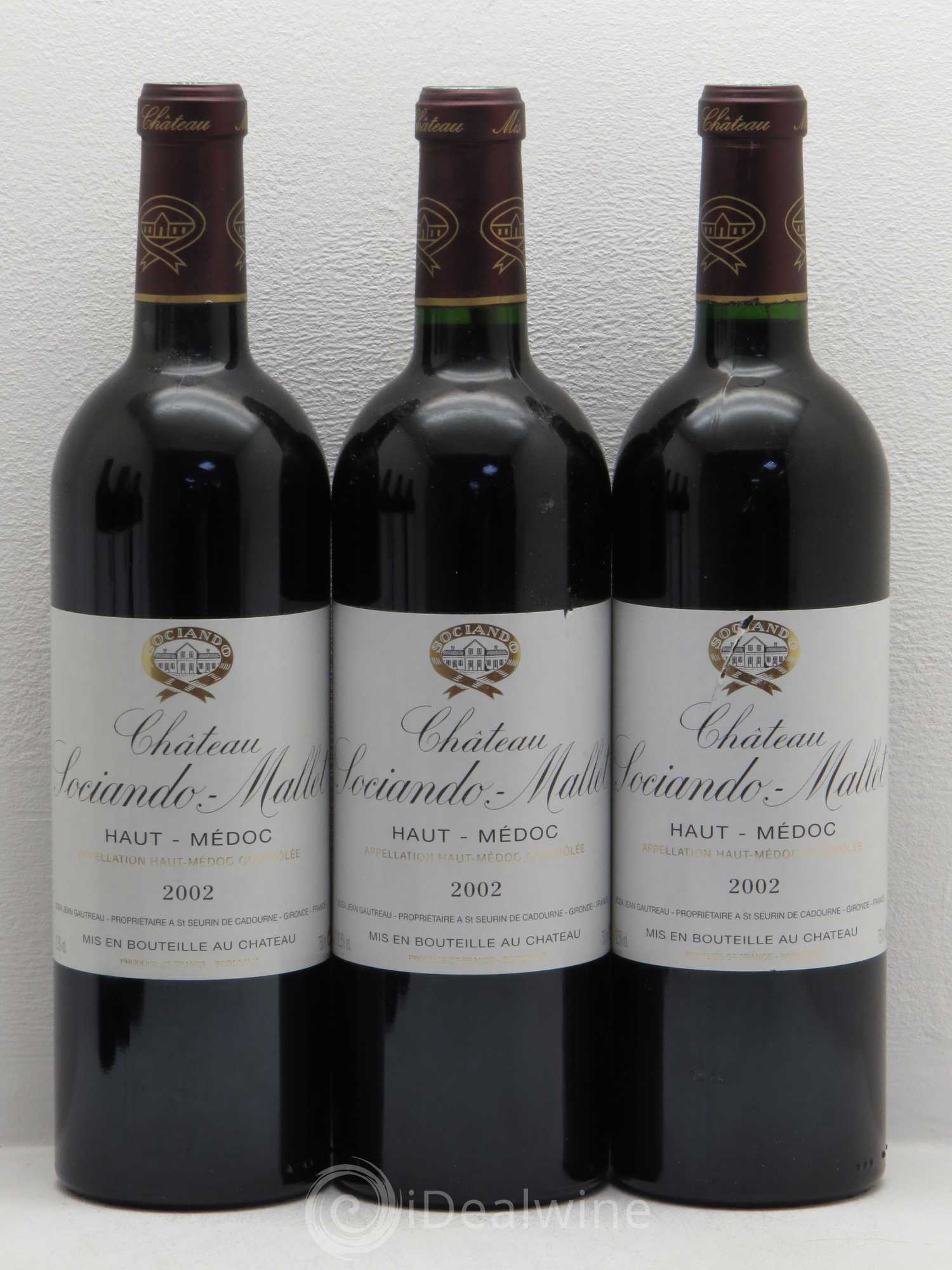 Château Sociando Mallet 2002 - Lot de 6 bouteilles - 1
