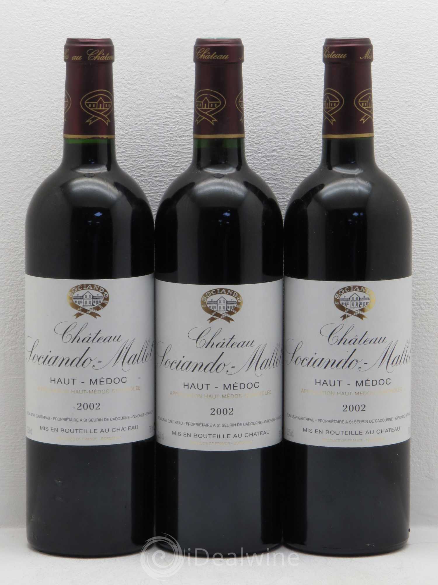 Château Sociando Mallet 2002 - Lot de 6 bouteilles - 2