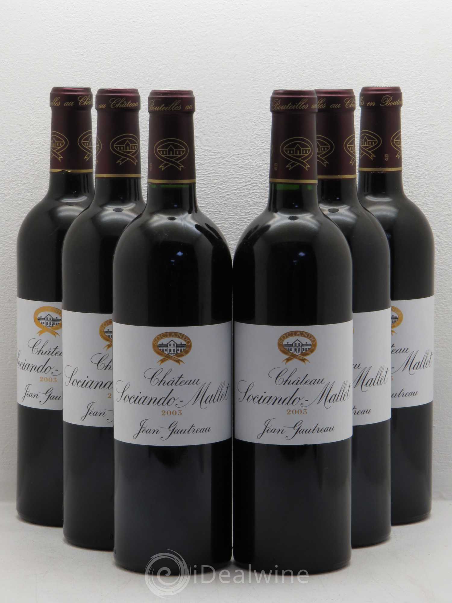 Château Sociando Mallet 2003 - Lot de 6 bouteilles - 0