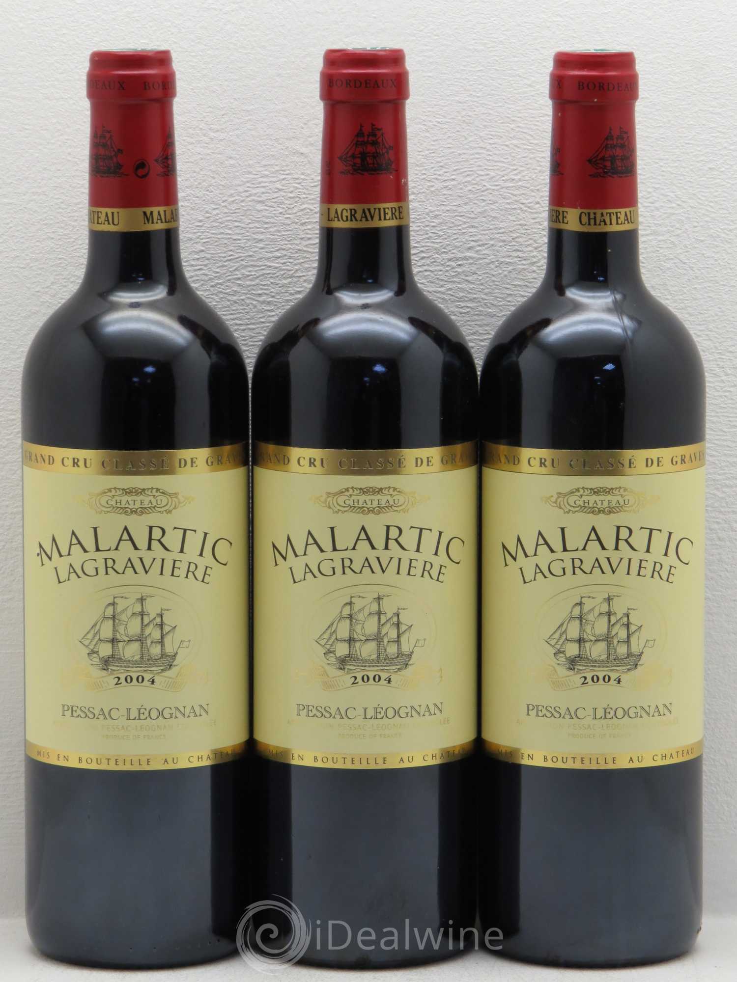 Château Malartic-Lagravière Cru Classé de Graves 2004 - Lot de 3 bouteilles - 0