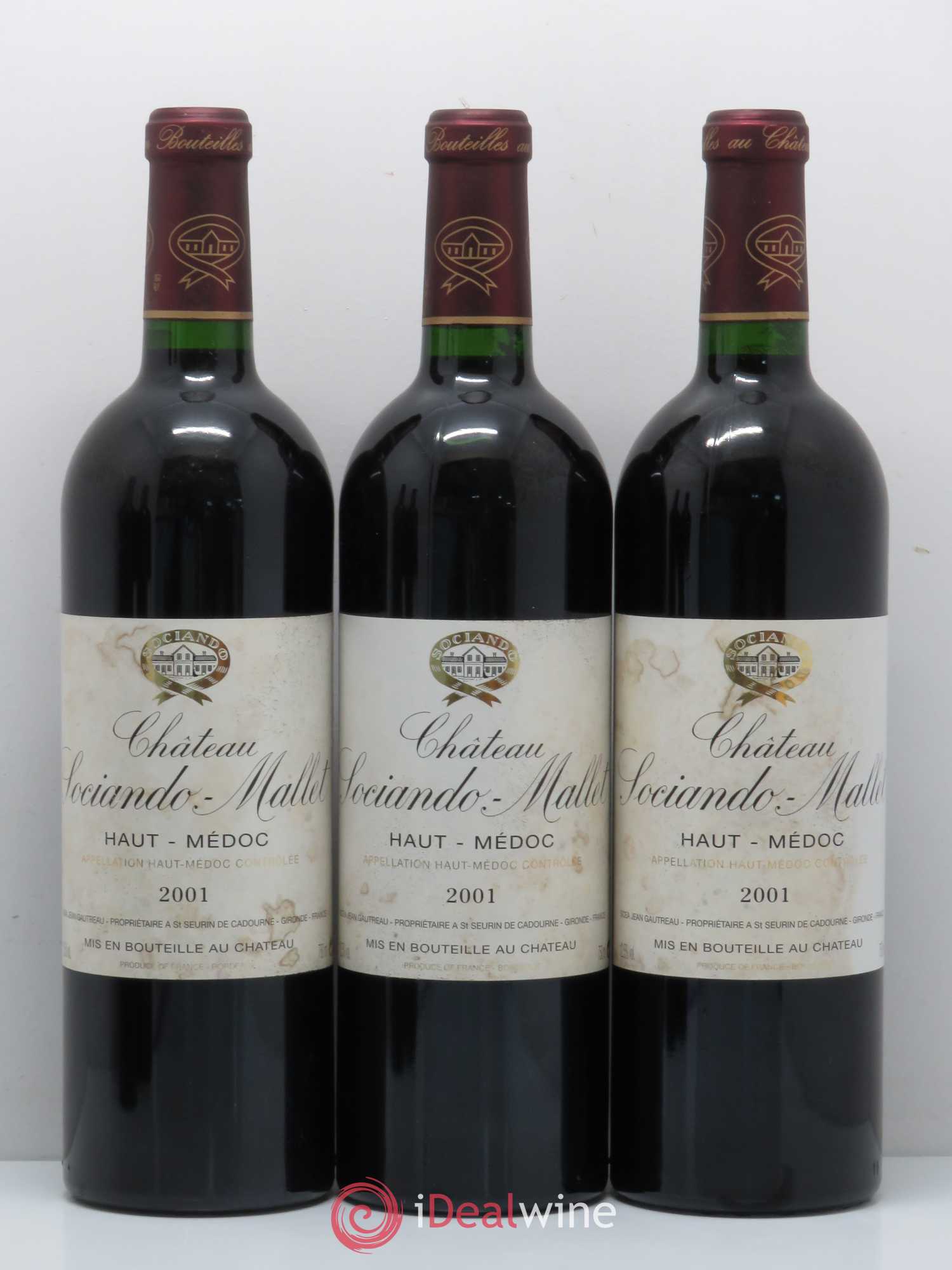 Château Sociando Mallet 2001 - Lot de 5 bouteilles - 1