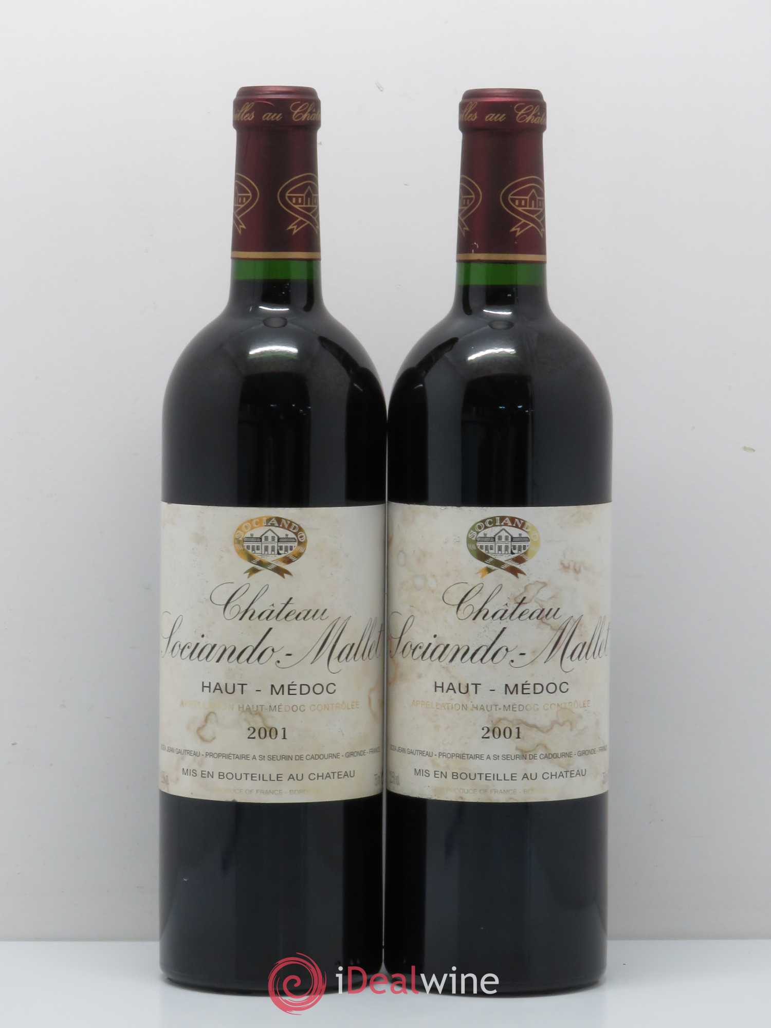 Château Sociando Mallet 2001 - Lot de 5 bouteilles - 2