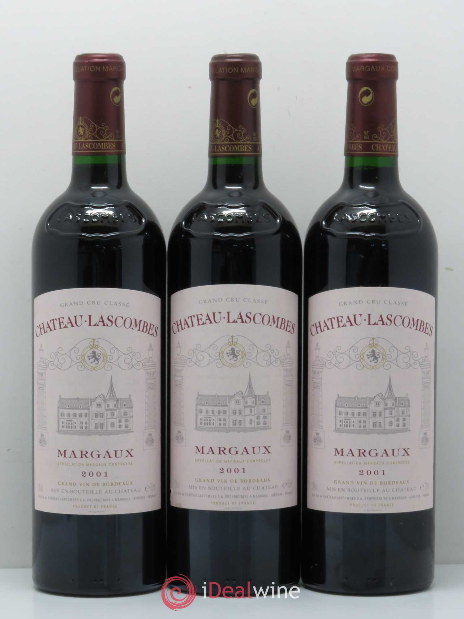 Château Lascombes 2ème Grand Cru Classé 2001 - Lot de 3 bouteilles - 0