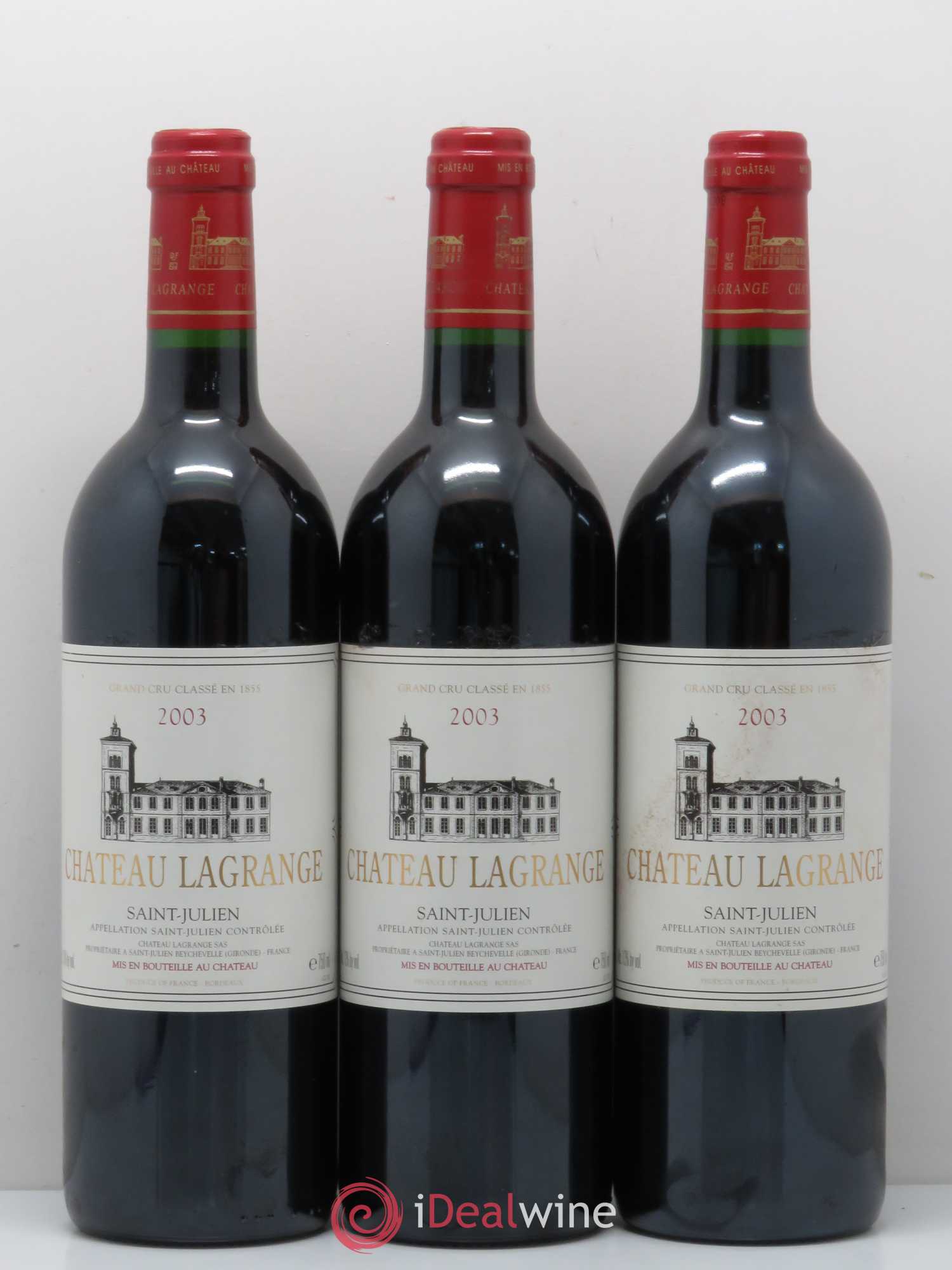 Château Lagrange 3ème Grand Cru Classé 2003 - Lot de 3 bouteilles - 0