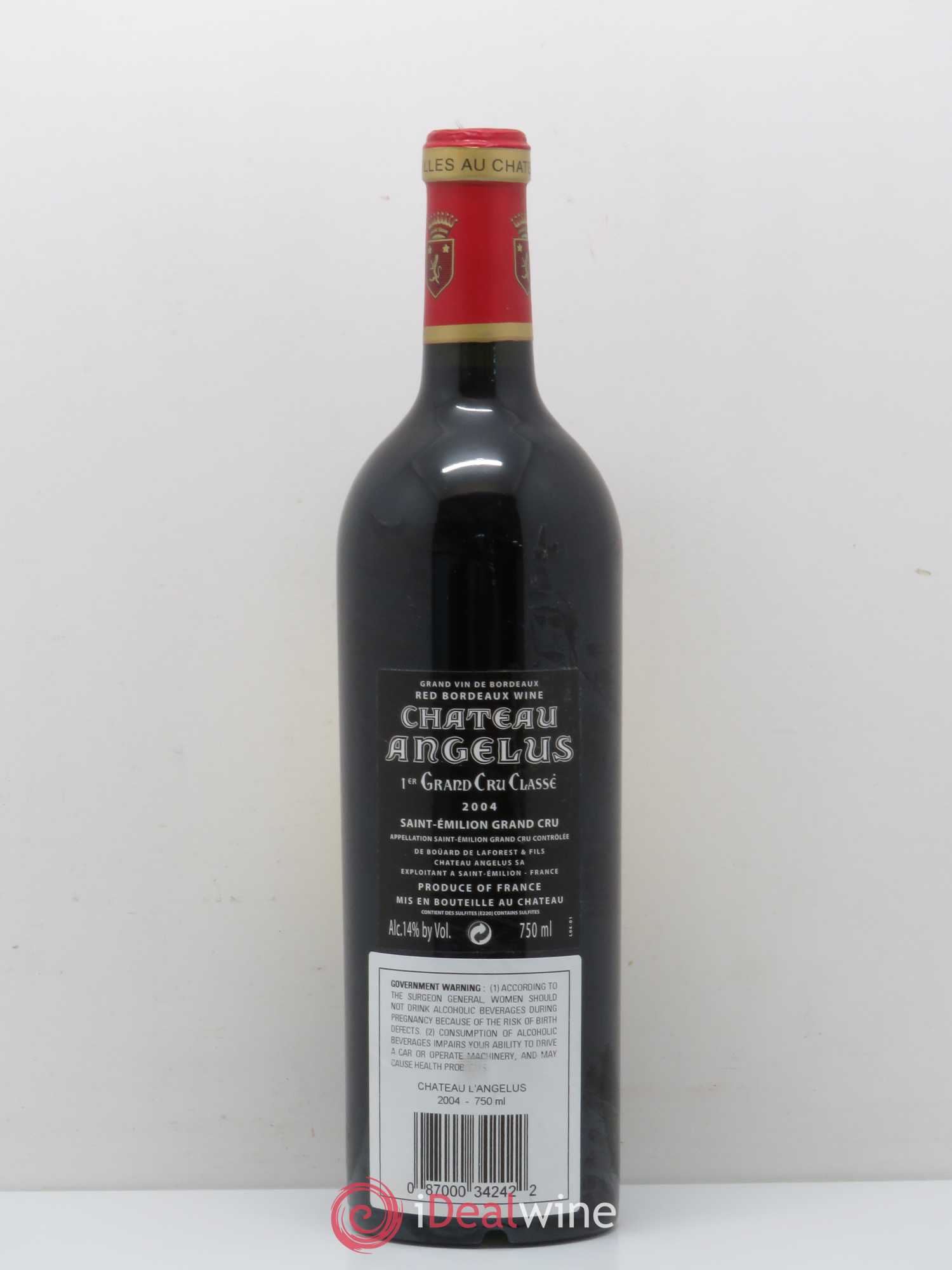 Château Angélus 1er Grand Cru Classé A 2004 - Lot de 1 bouteille - 1