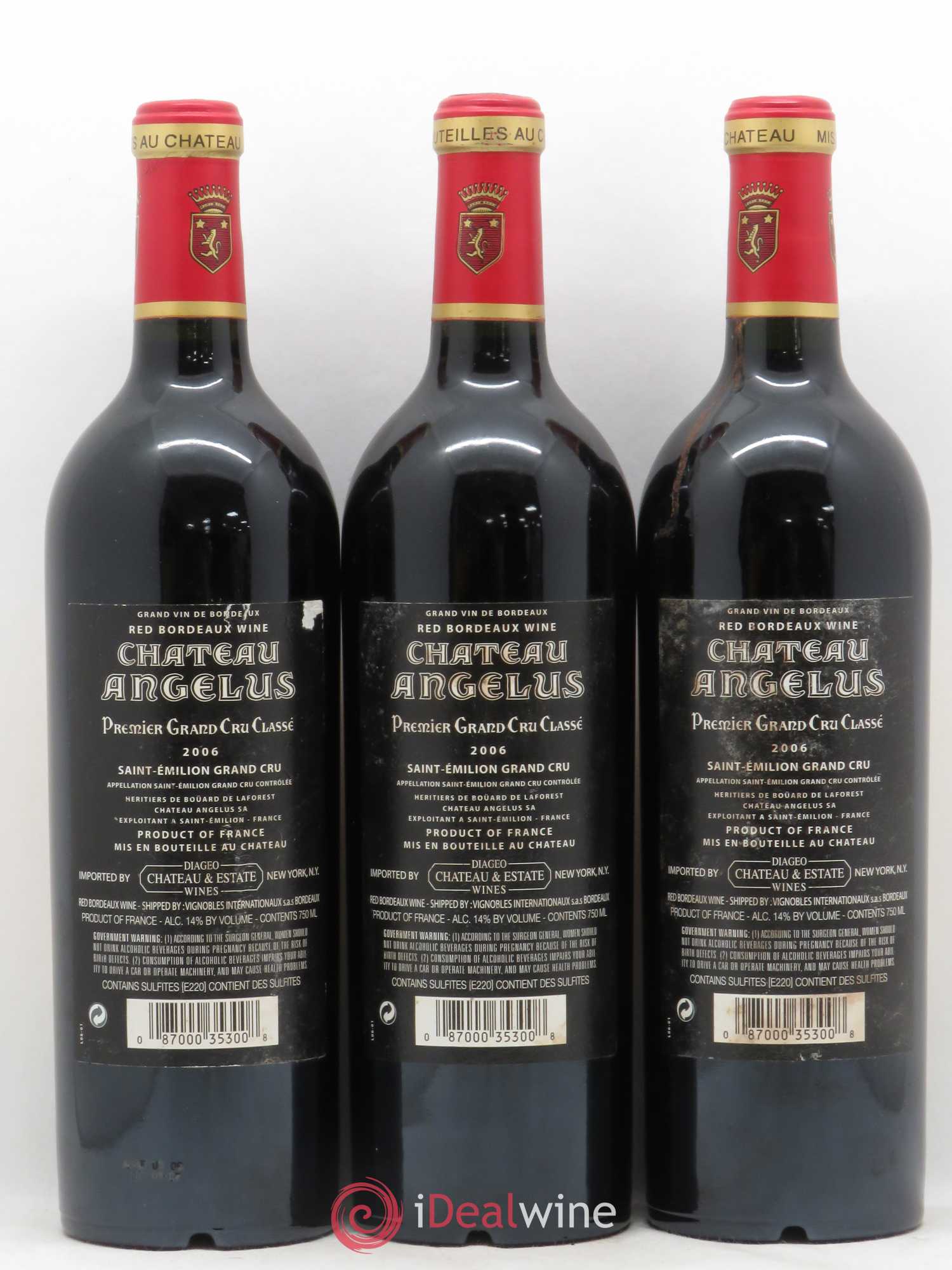 Château Angélus 1er Grand Cru Classé A 2006 - Lot de 3 bouteilles - 1