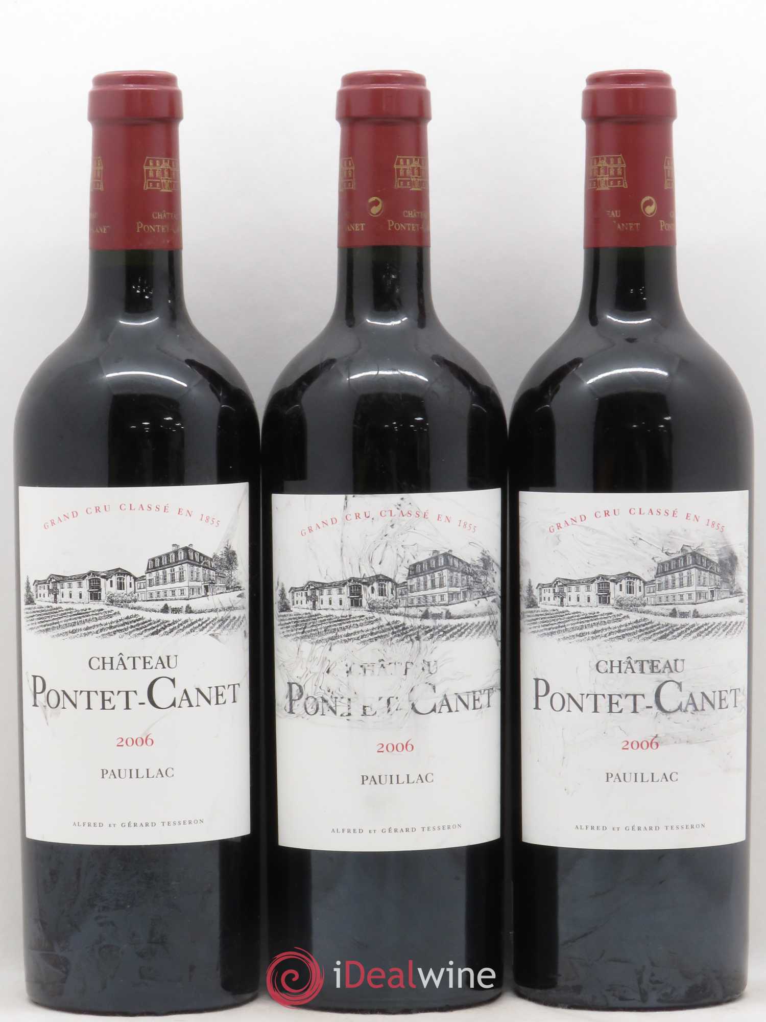 Château Pontet Canet 5ème Grand Cru Classé 2006 - Lot de 3 bouteilles - 0