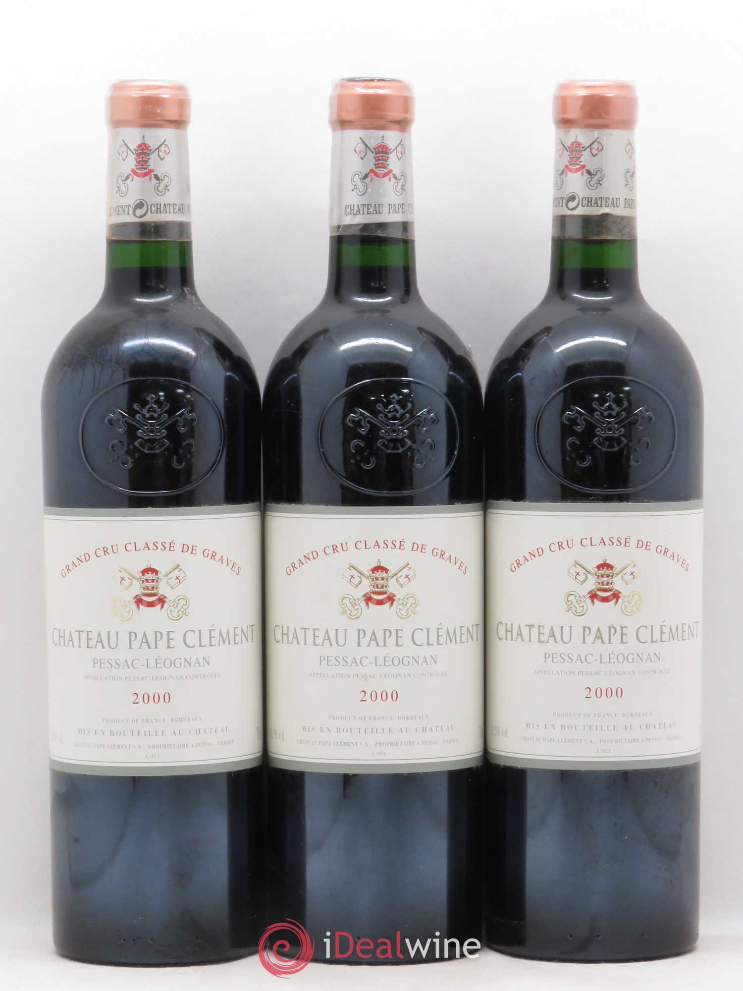 Château Pape Clément Cru Classé de Graves 2000 - Lot de 3 bouteilles - 0