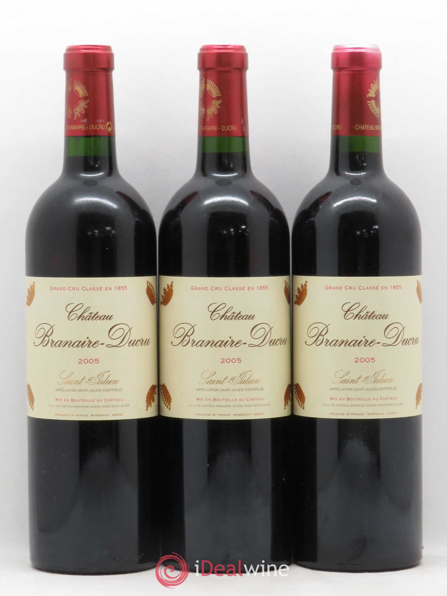 Château Branaire Ducru 4ème Grand Cru Classé 2005 - Lot de 3 bouteilles - 0
