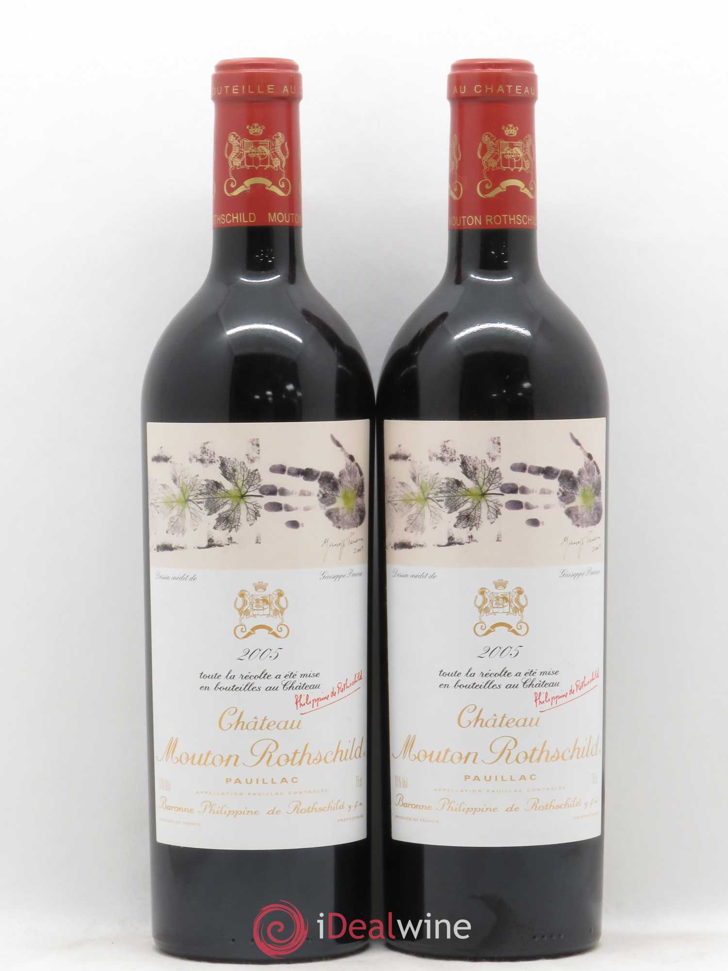 Château Mouton Rothschild 1er Grand Cru Classé 2005 - Lot de 2 bouteilles - 0