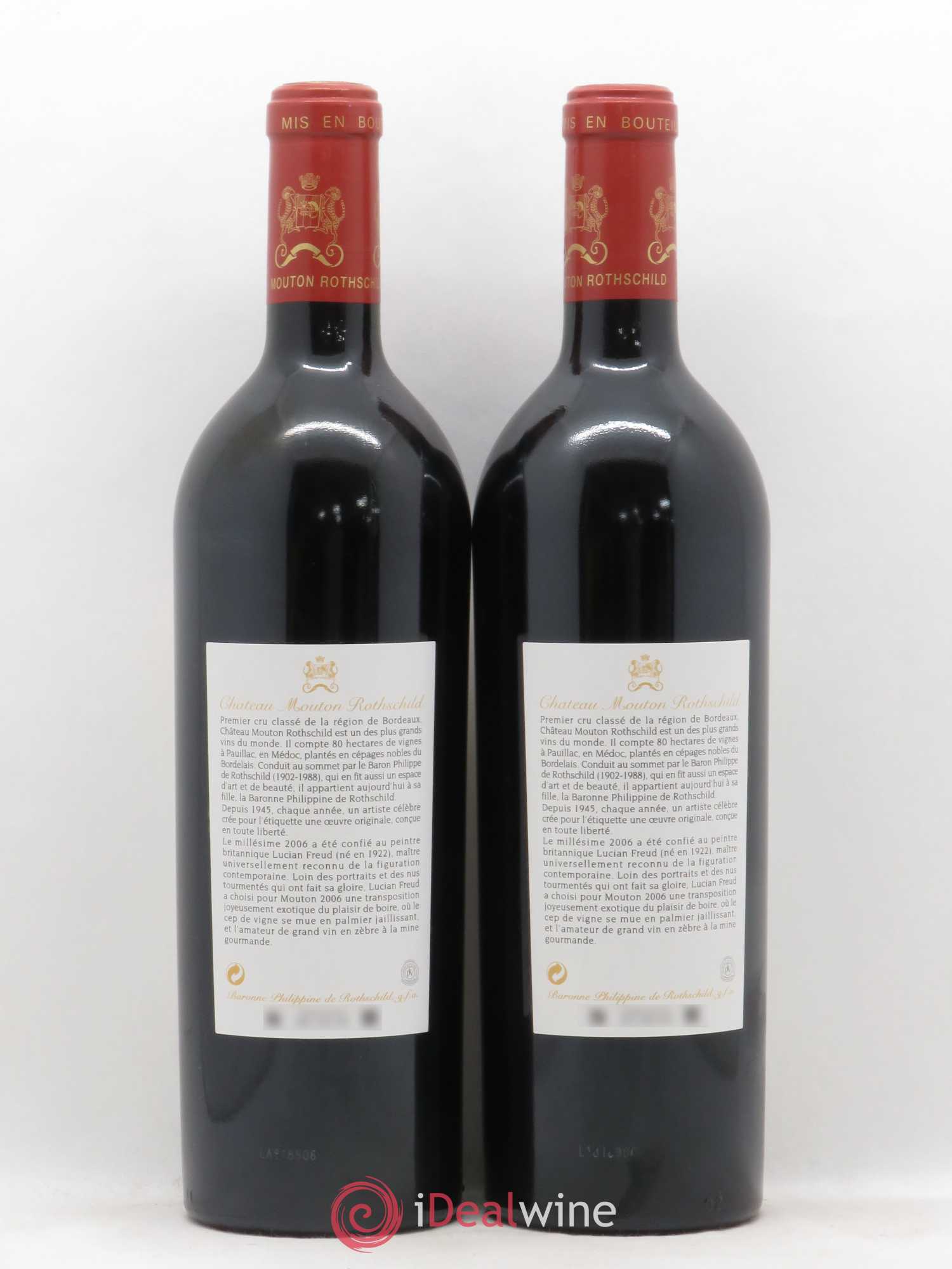Château Mouton Rothschild 1er Grand Cru Classé 2006 - Lot de 2 bouteilles - 1