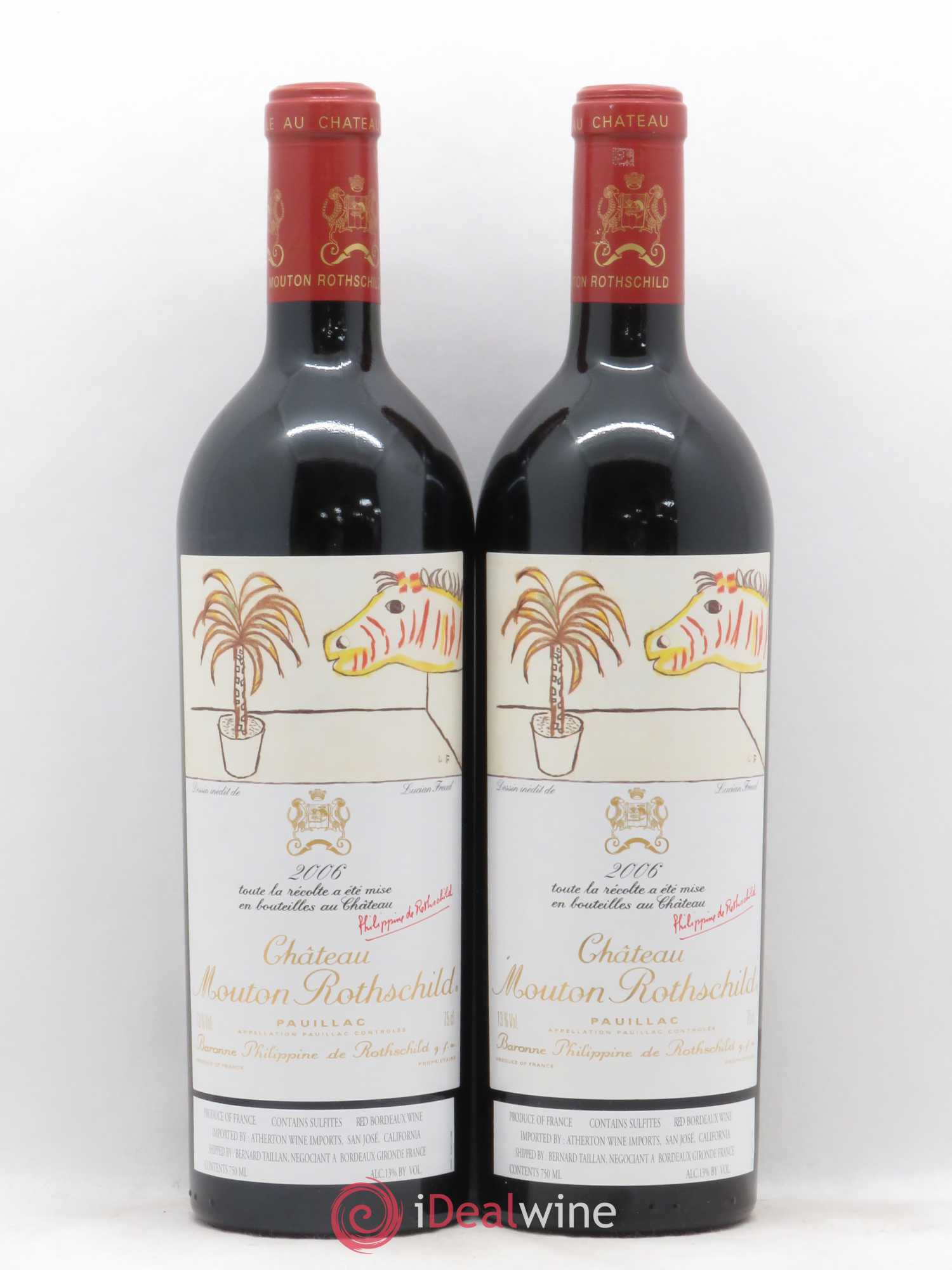 Château Mouton Rothschild 1er Grand Cru Classé 2006 - Lot de 2 bouteilles - 0