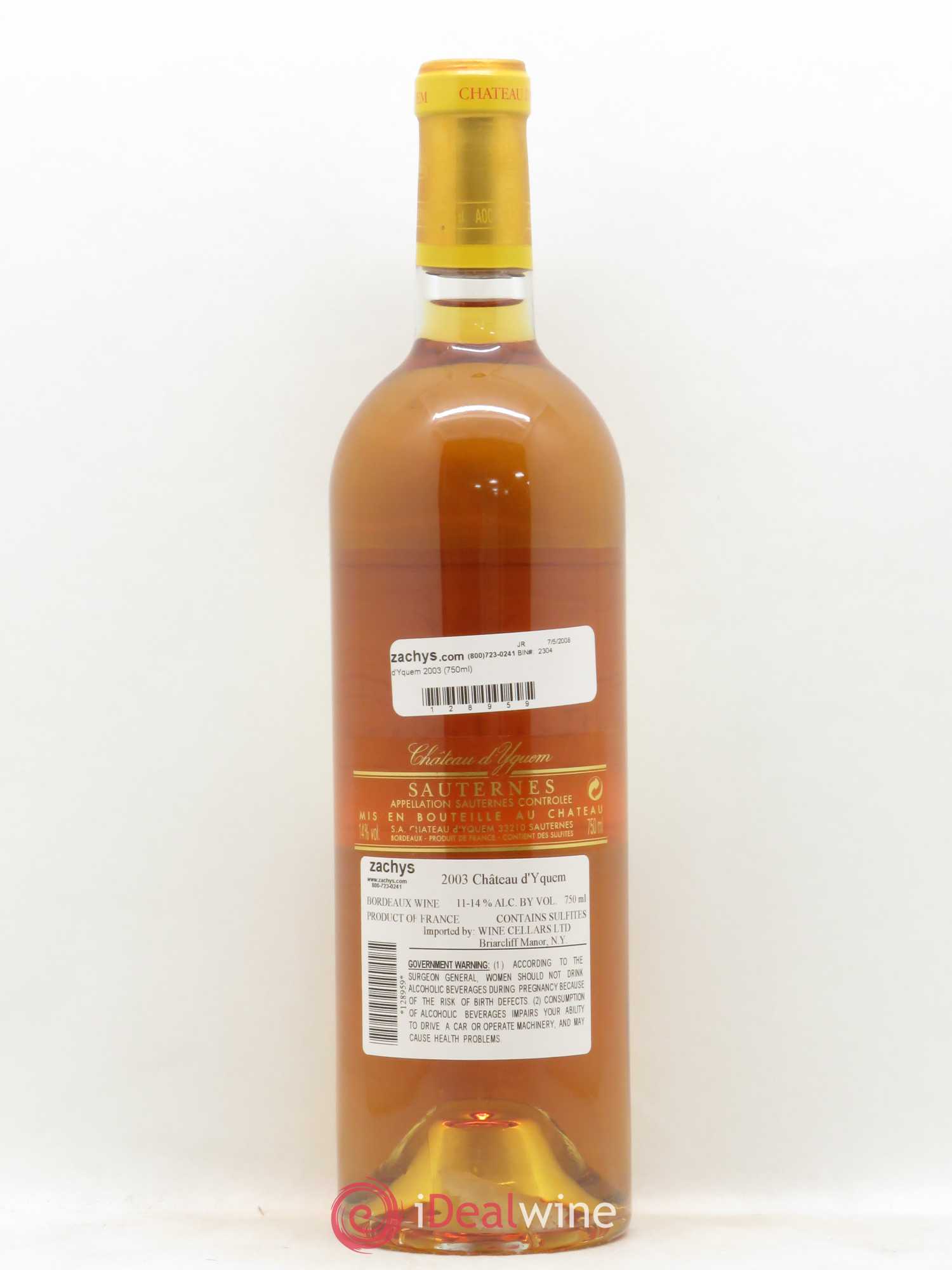Château d' Yquem 1er Cru Classé Supérieur 2003 - Lotto di 1 bottiglia - 1