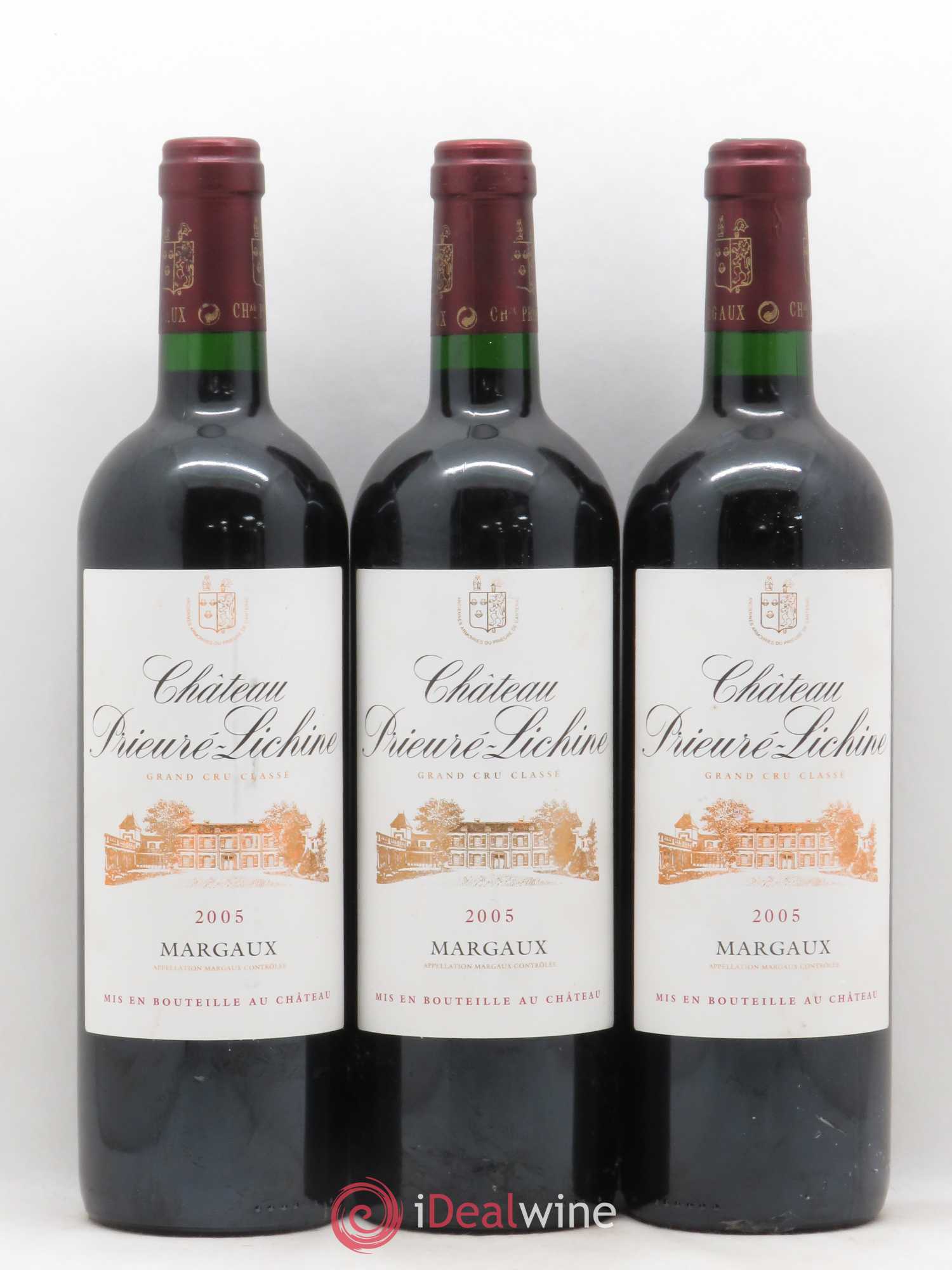 Château Prieuré Lichine 4ème Grand Cru Classé 2005 - Lot de 3 bouteilles - 0