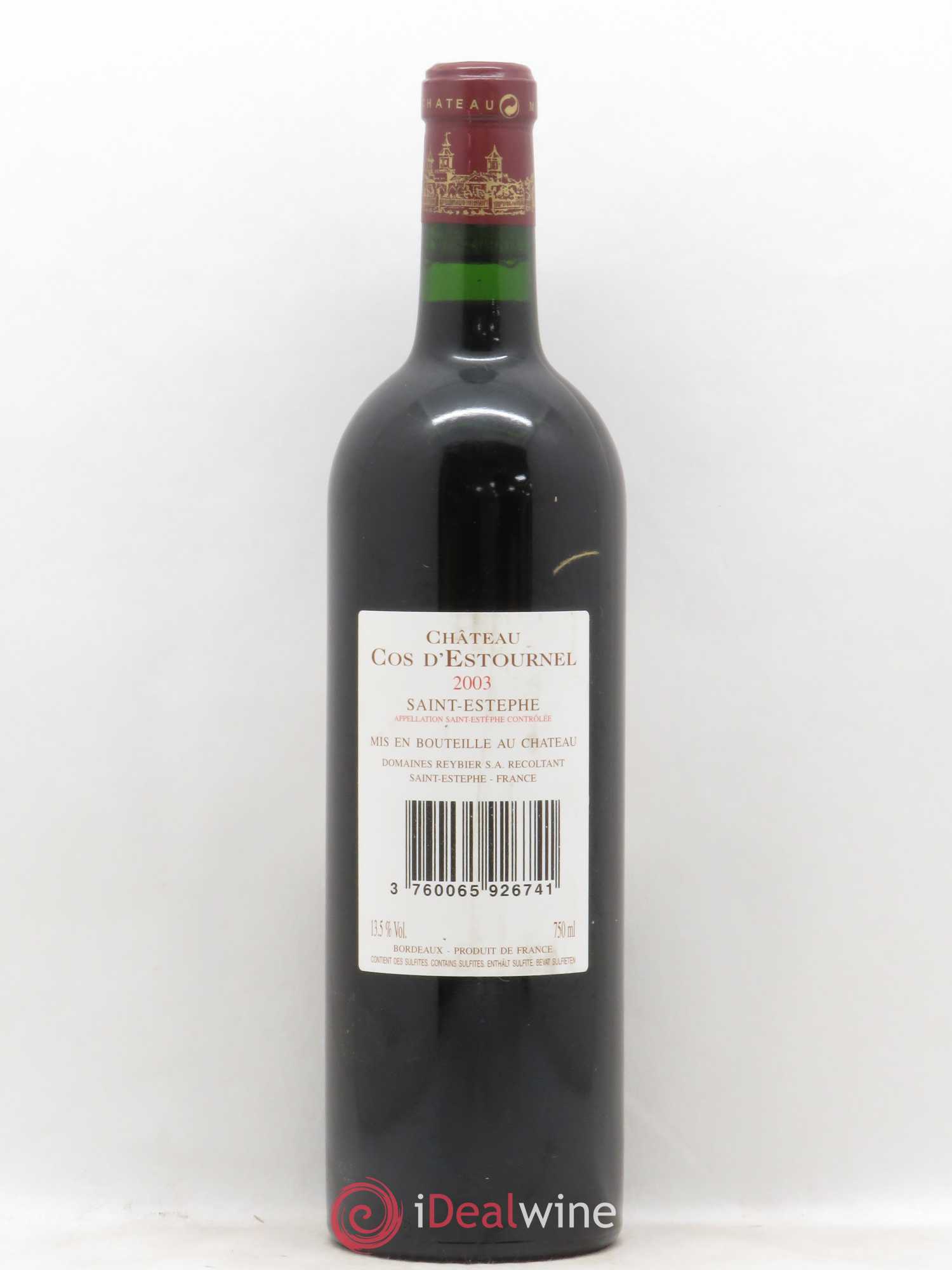 Cos d'Estournel 2ème Grand Cru Classé 2003 - Lot de 1 bouteille - 1