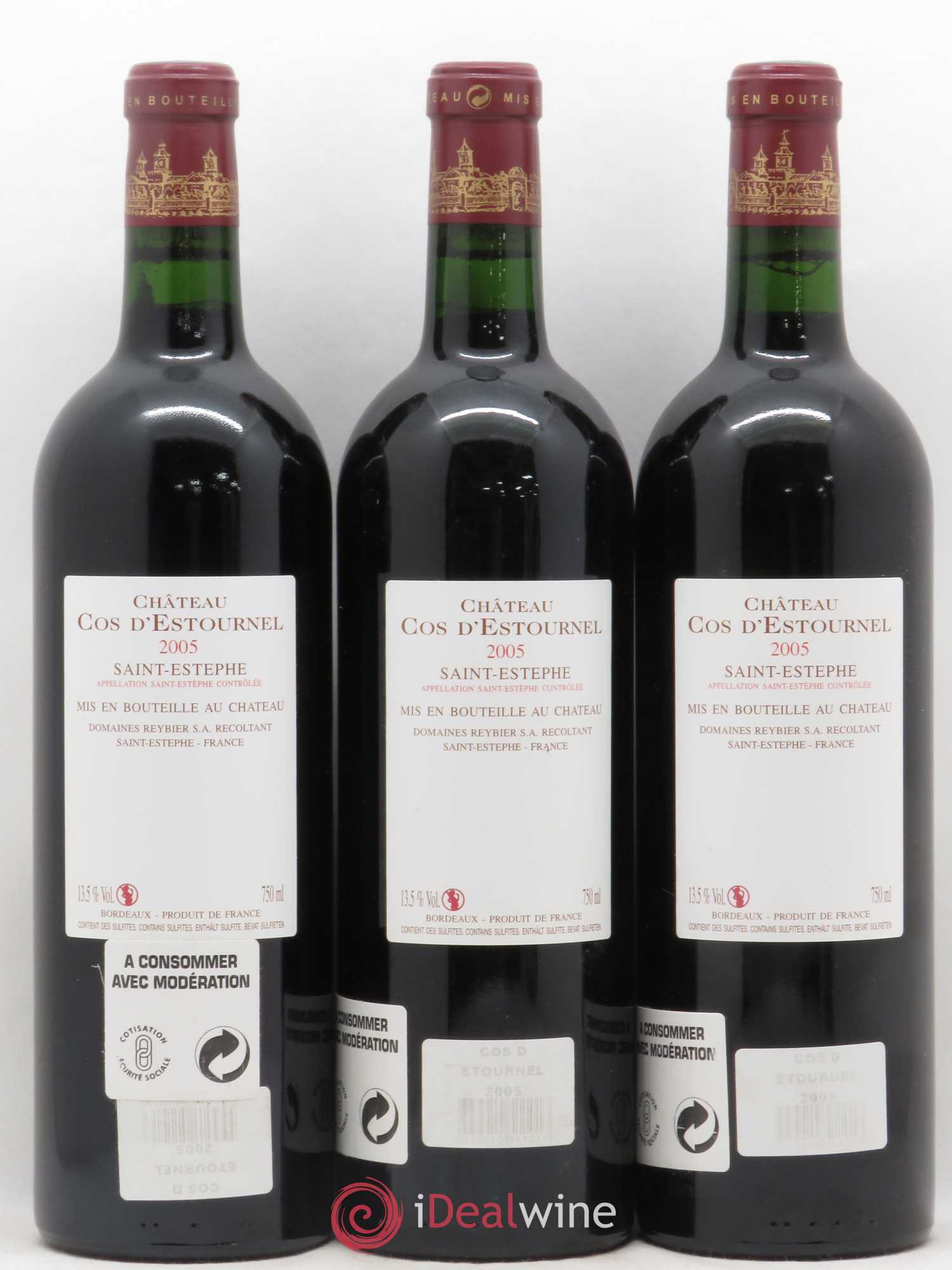 Cos d'Estournel 2ème Grand Cru Classé 2005 - Lot de 3 bouteilles - 1