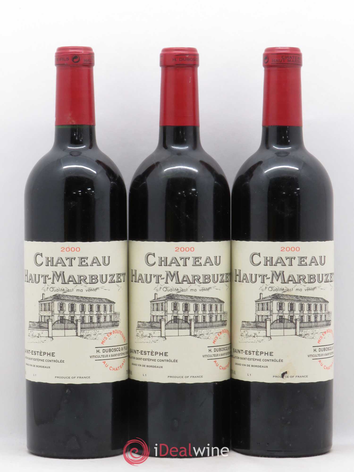 Château Haut Marbuzet 2000 - Lot de 3 bouteilles - 0