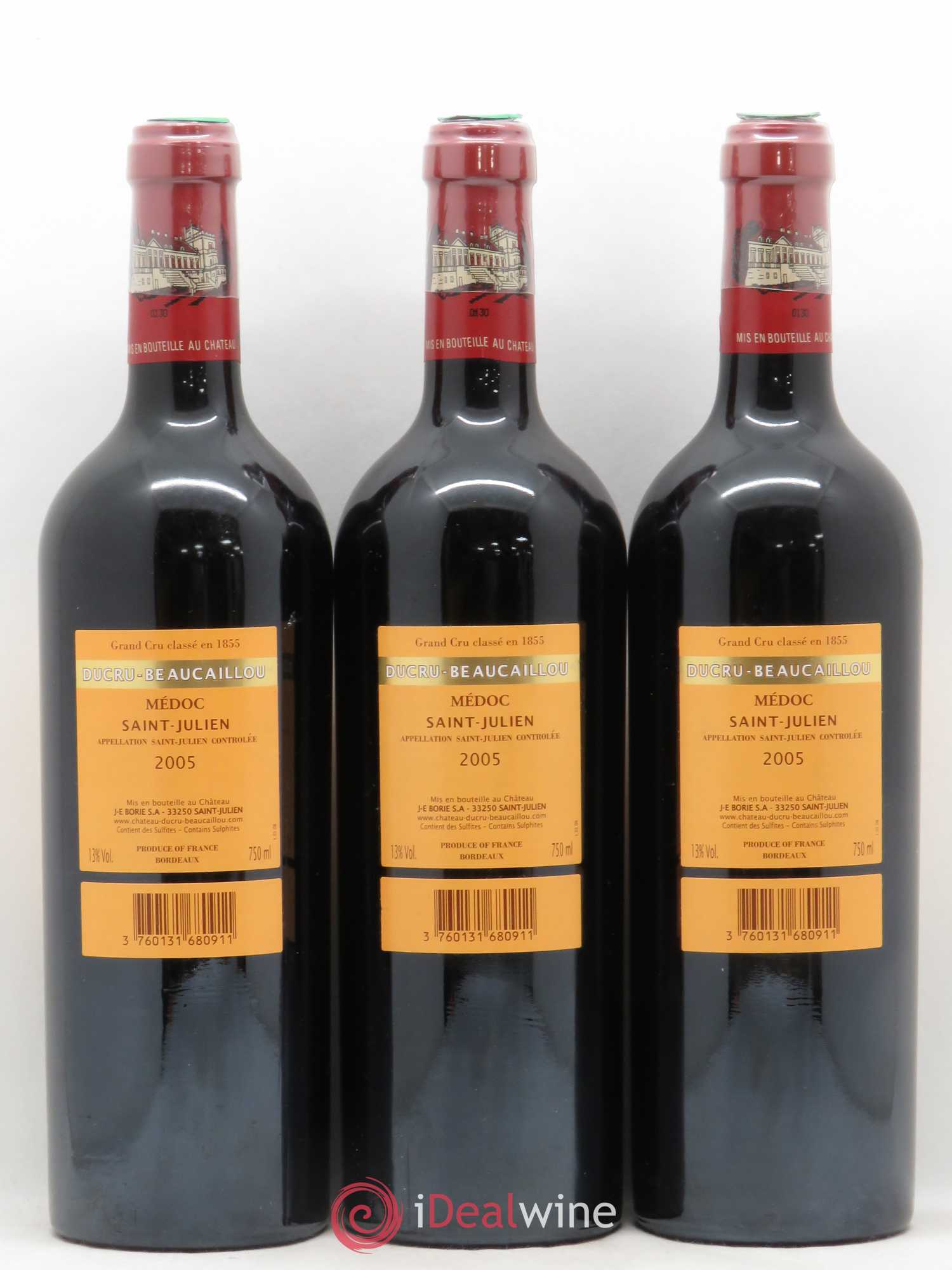 Château Ducru Beaucaillou 2ème Grand Cru Classé 2005 - Lot de 3 bouteilles - 1