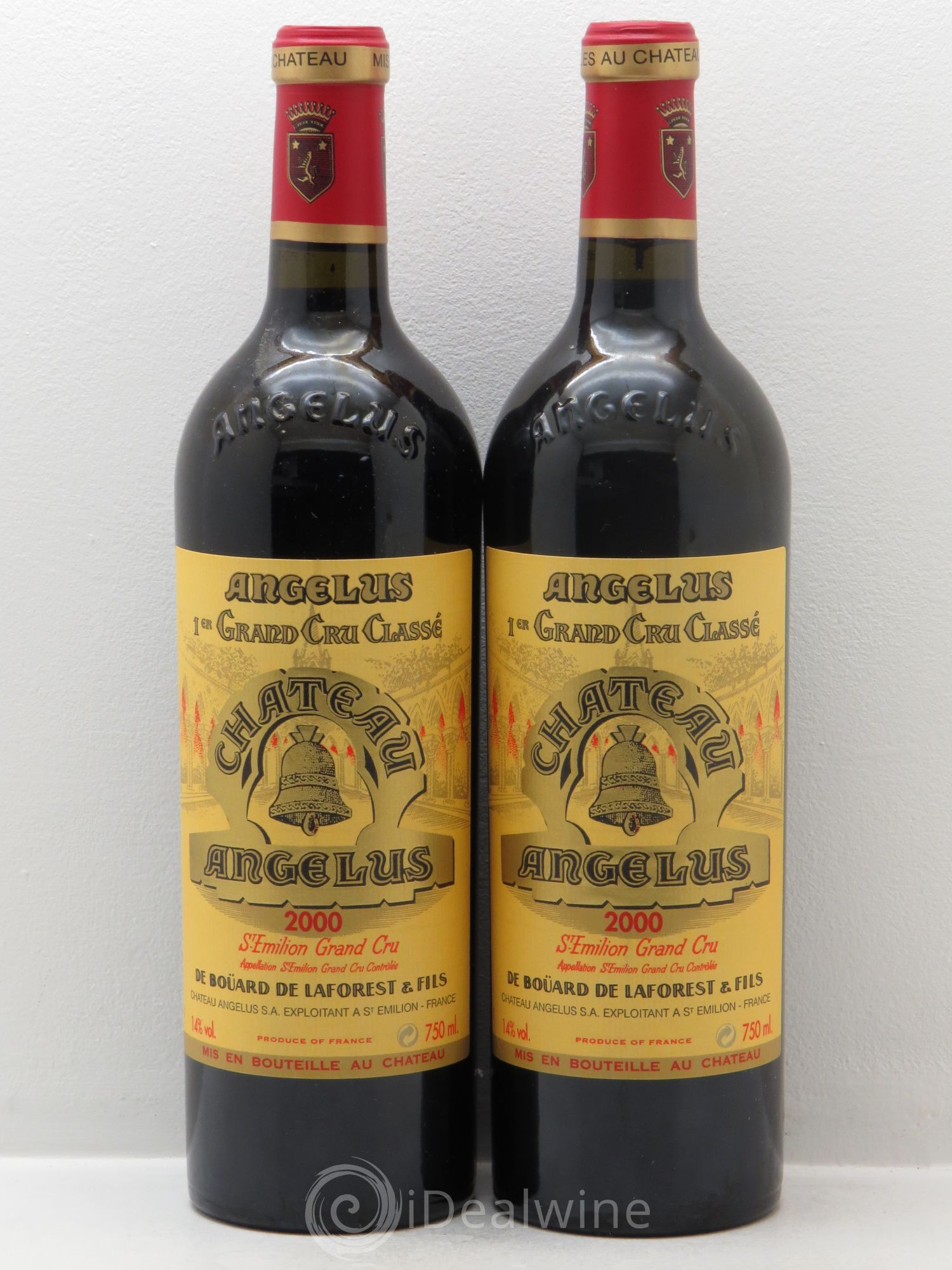Château Angélus 1er Grand Cru Classé A 2000 - Lot de 2 bouteilles - 0
