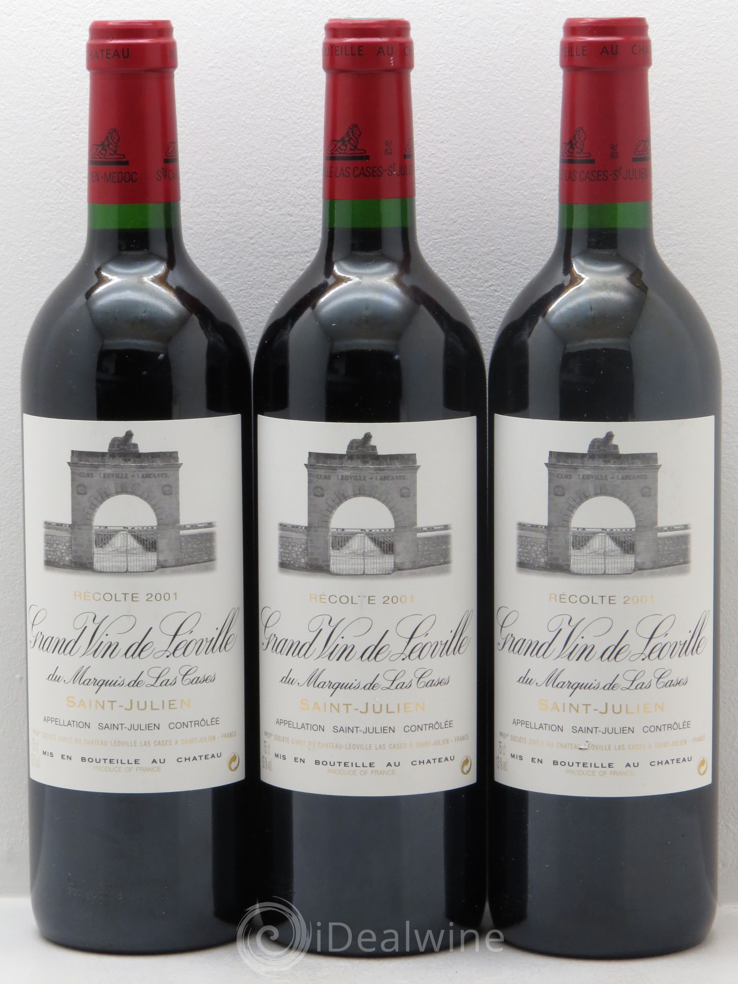Château Léoville Las Cases 2ème Grand Cru Classé 2001 - Lot de 3 bouteilles - 0