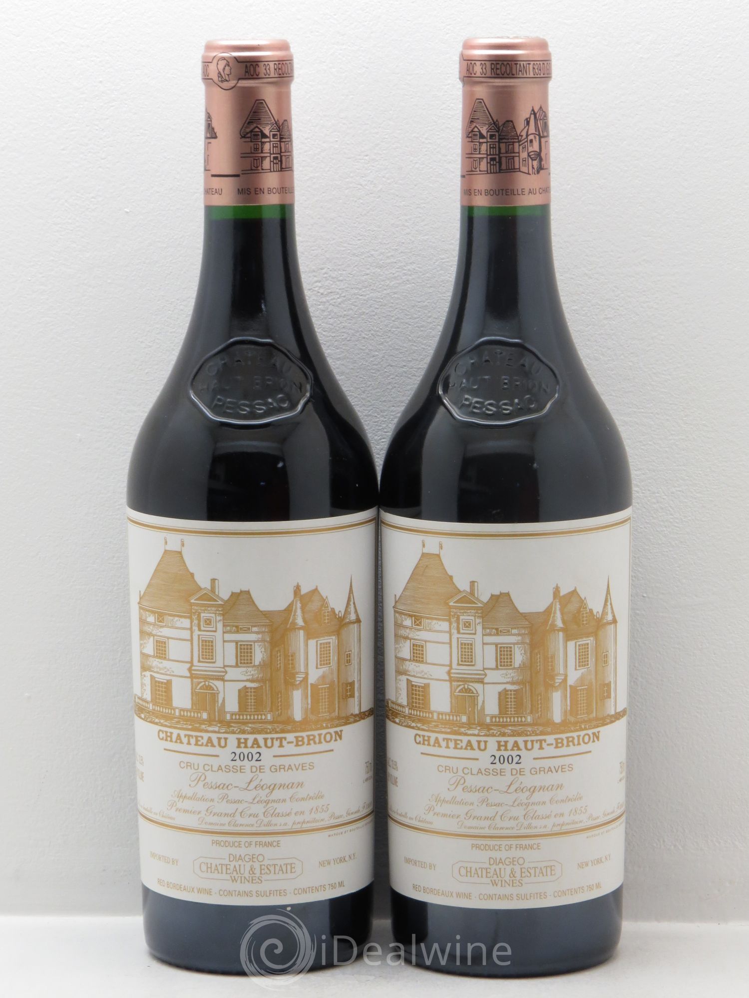 Château Haut Brion 1er Grand Cru Classé 2002 - Lot de 2 bouteilles - 0