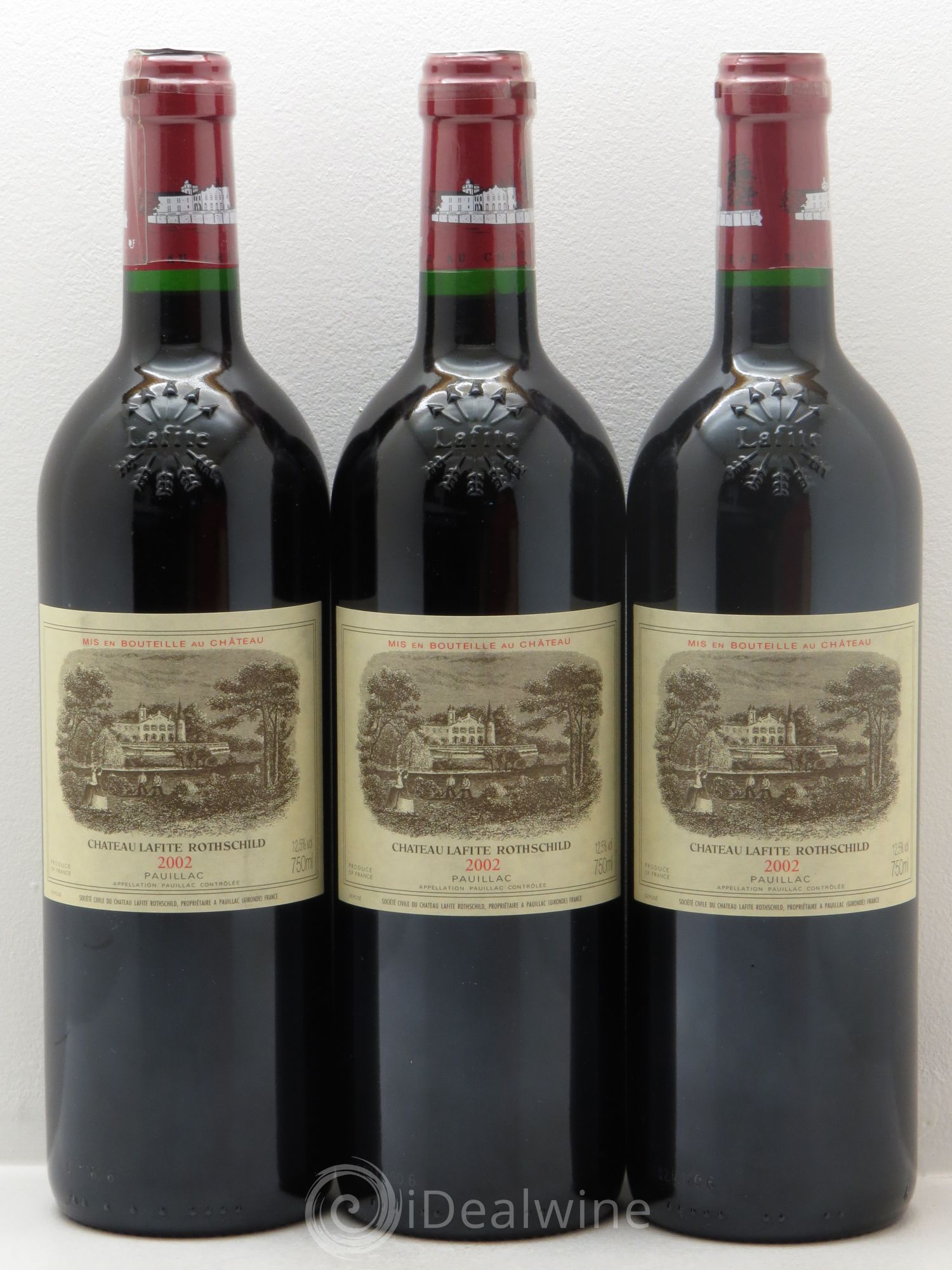 Château Lafite Rothschild 1er Grand Cru Classé 2002 - Lot de 3 bouteilles - 0