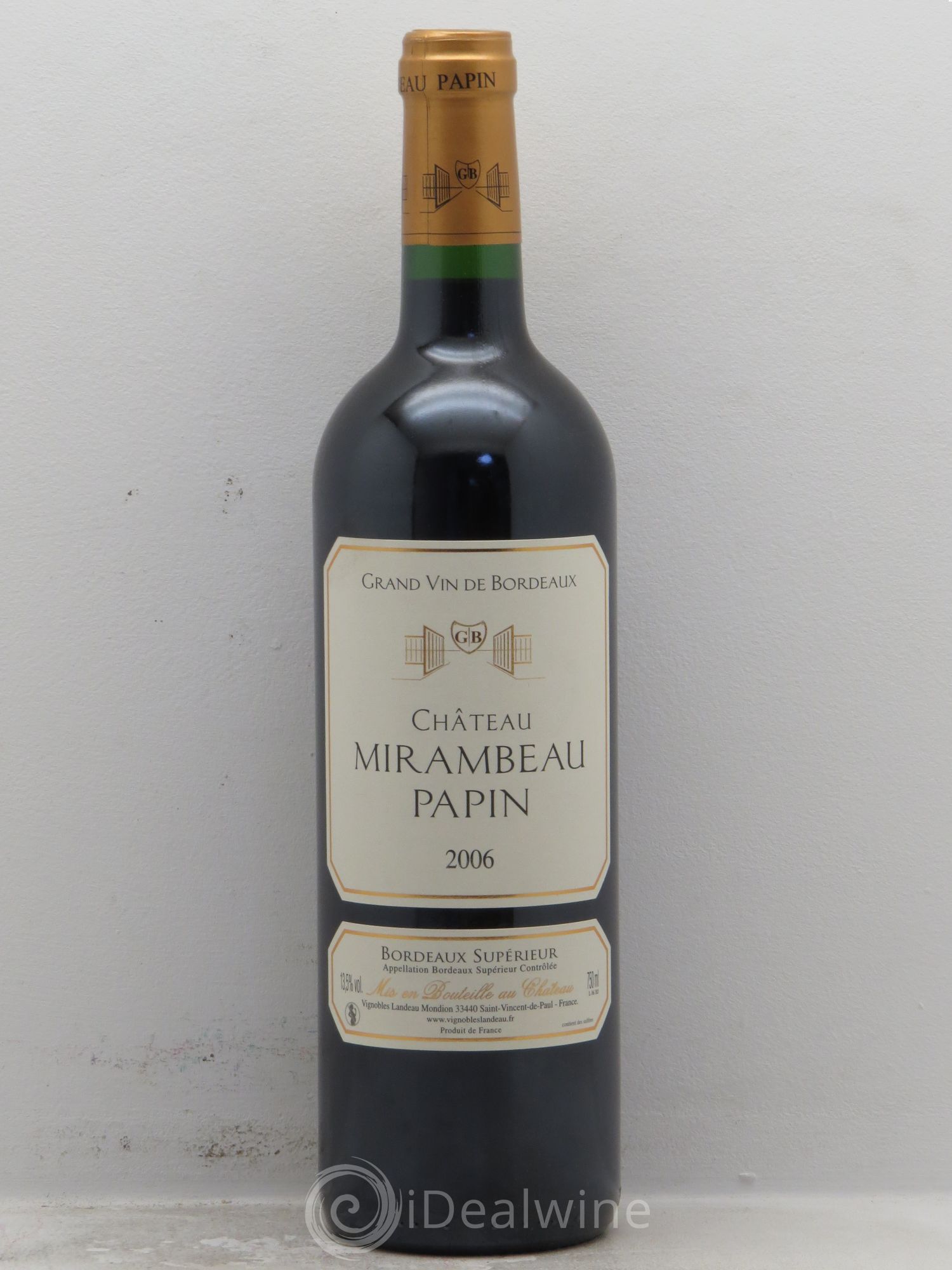 Bordeaux Bordeaux supérieur Château Mirambeau Papin (sans prix de réserve) 2006 - Posten von 12 Flaschen - 0