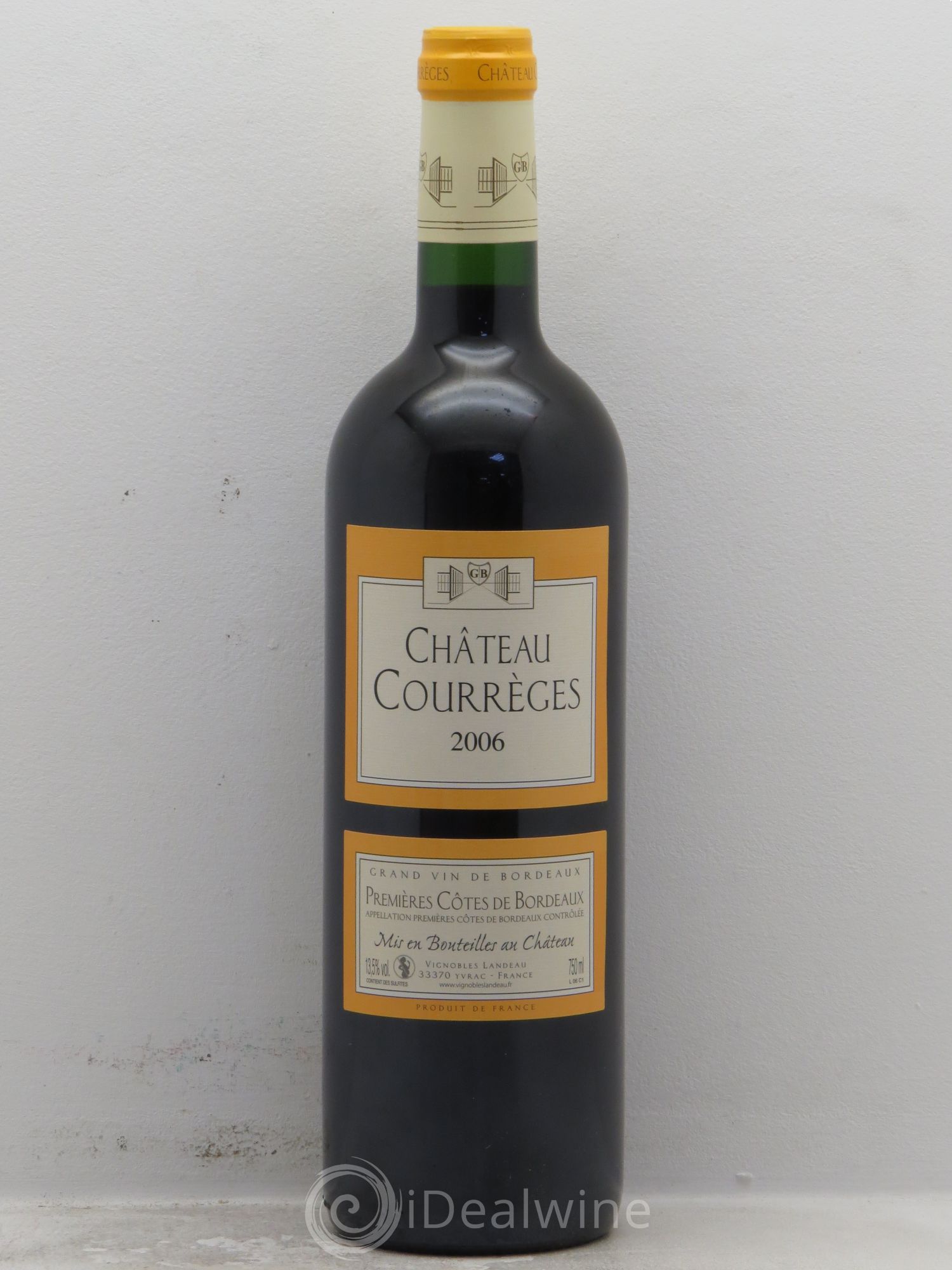 Premières-Côtes-de-Blaye (Blaye-Côtes-de-Bordeaux) Château Courrèges (sans prix de réserve) 2006 - Lotto di 12 bottiglie - 0