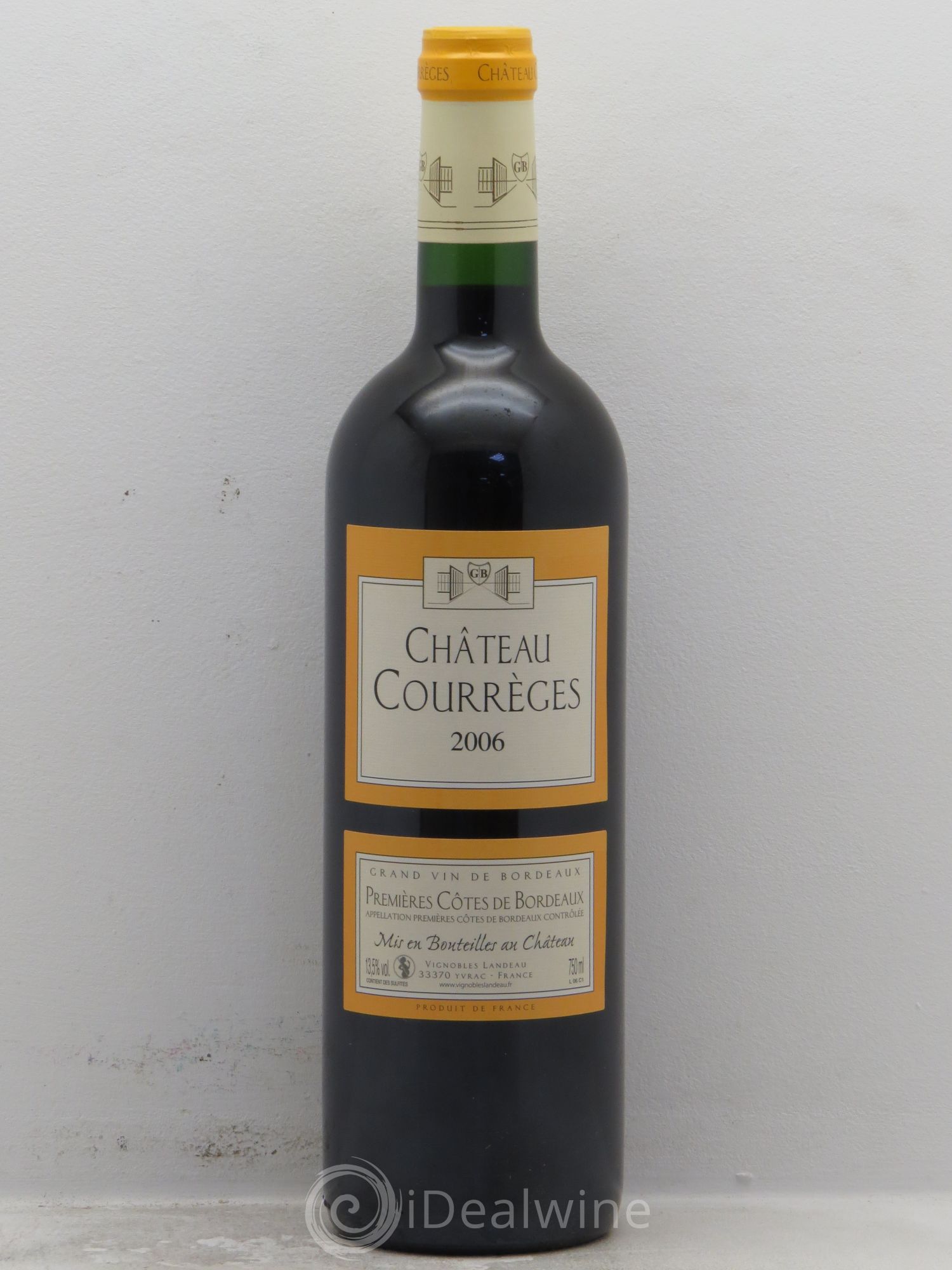 Premières-Côtes-de-Blaye (Blaye-Côtes-de-Bordeaux) Château Courrèges (sans prix de réserve) 2006 - Lotto di 12 bottiglie - 0