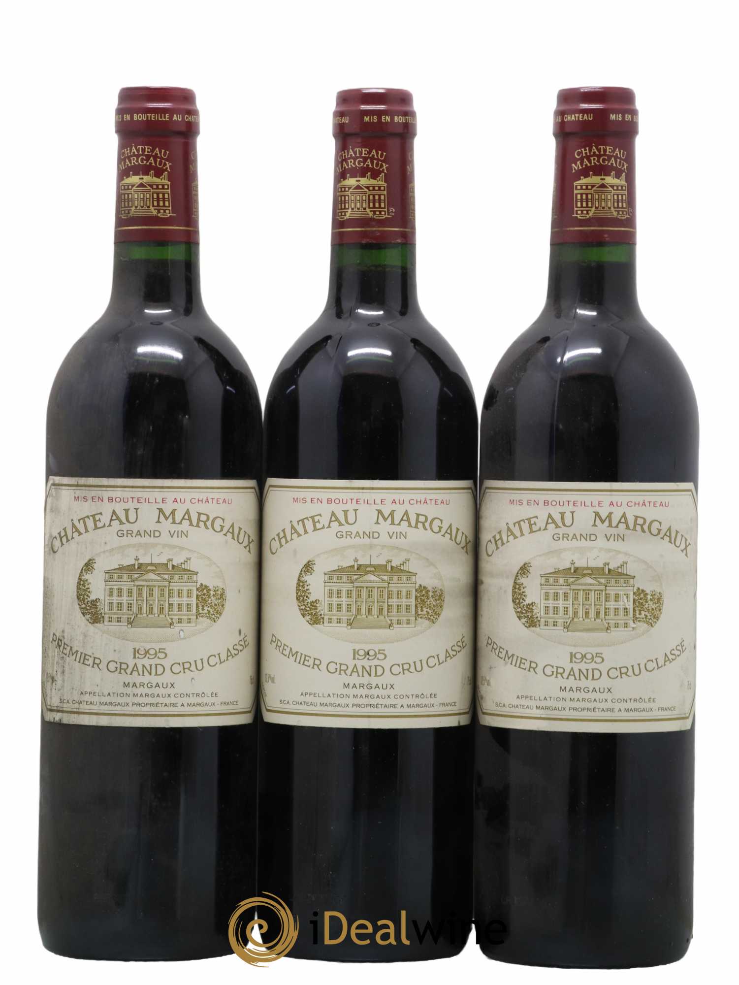 Château Margaux 1er Grand Cru Classé 1995 - Lot de 3 bouteilles - 0