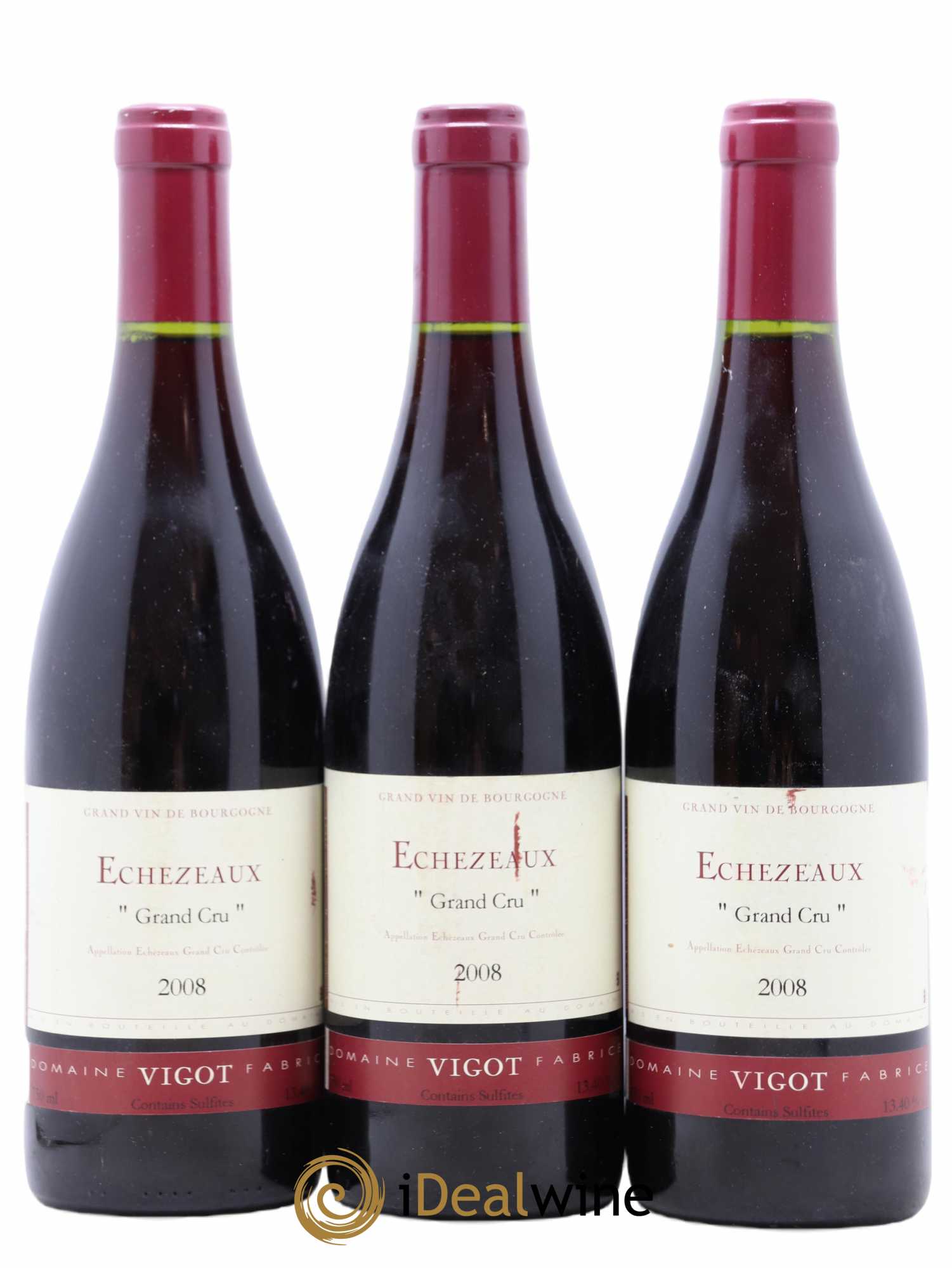 Echezeaux Grand Cru Domaine Fabrice Vigot (sans prix de réserve) 2008 - Posten von 3 Flaschen - 0