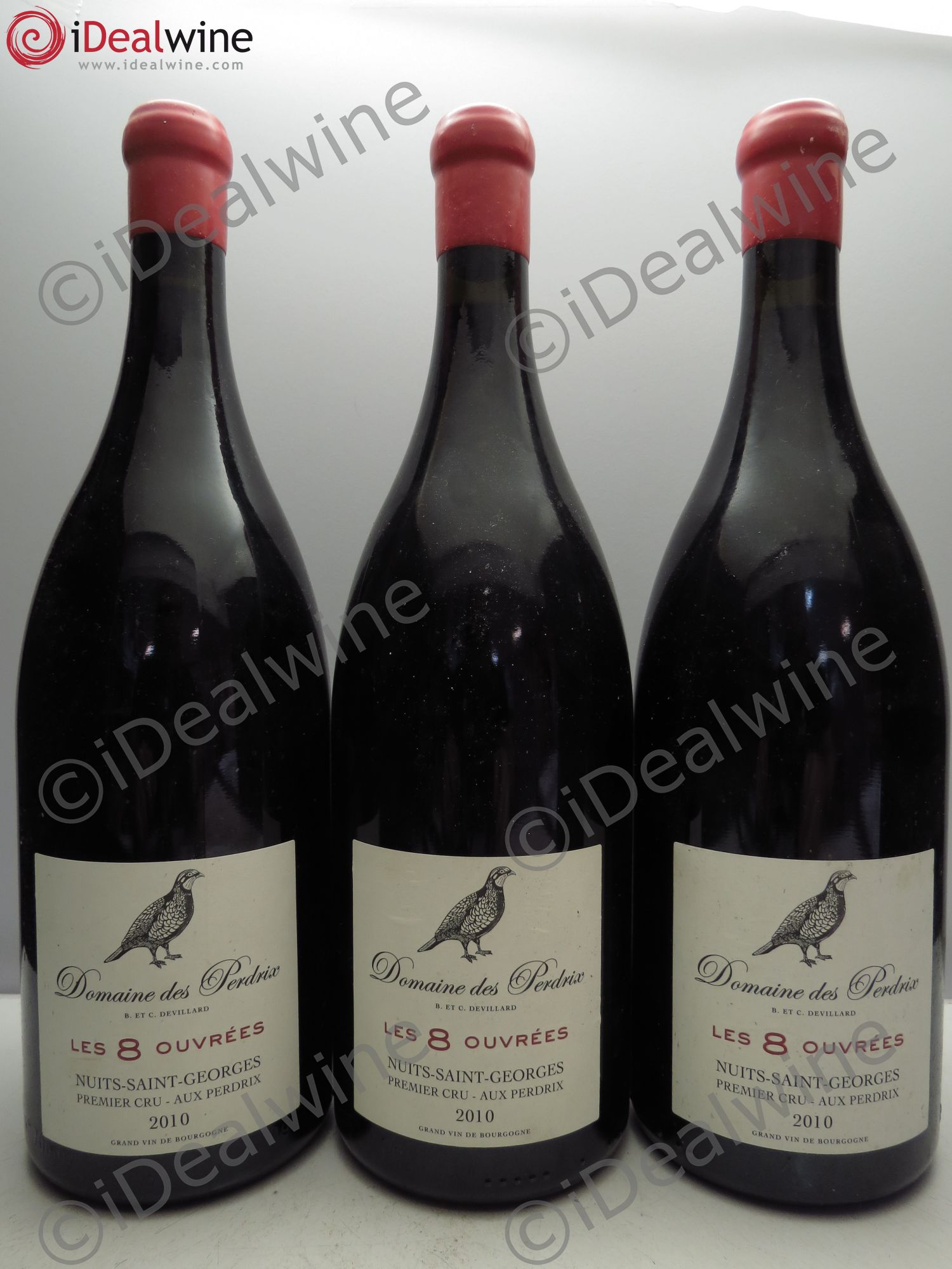 Nuits-Saint-Georges 1er Cru les 8 Ouvrées Aux Perdrix 2010 - Posten von 3 Magnum - 0