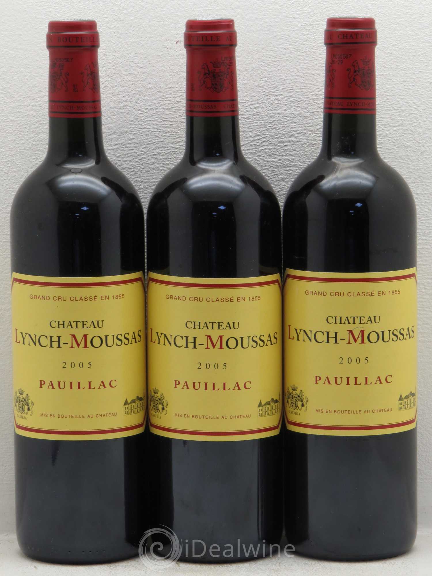 Château Lynch Moussas 5ème Grand Cru Classé 2005 - Lot de 3 bouteilles - 0