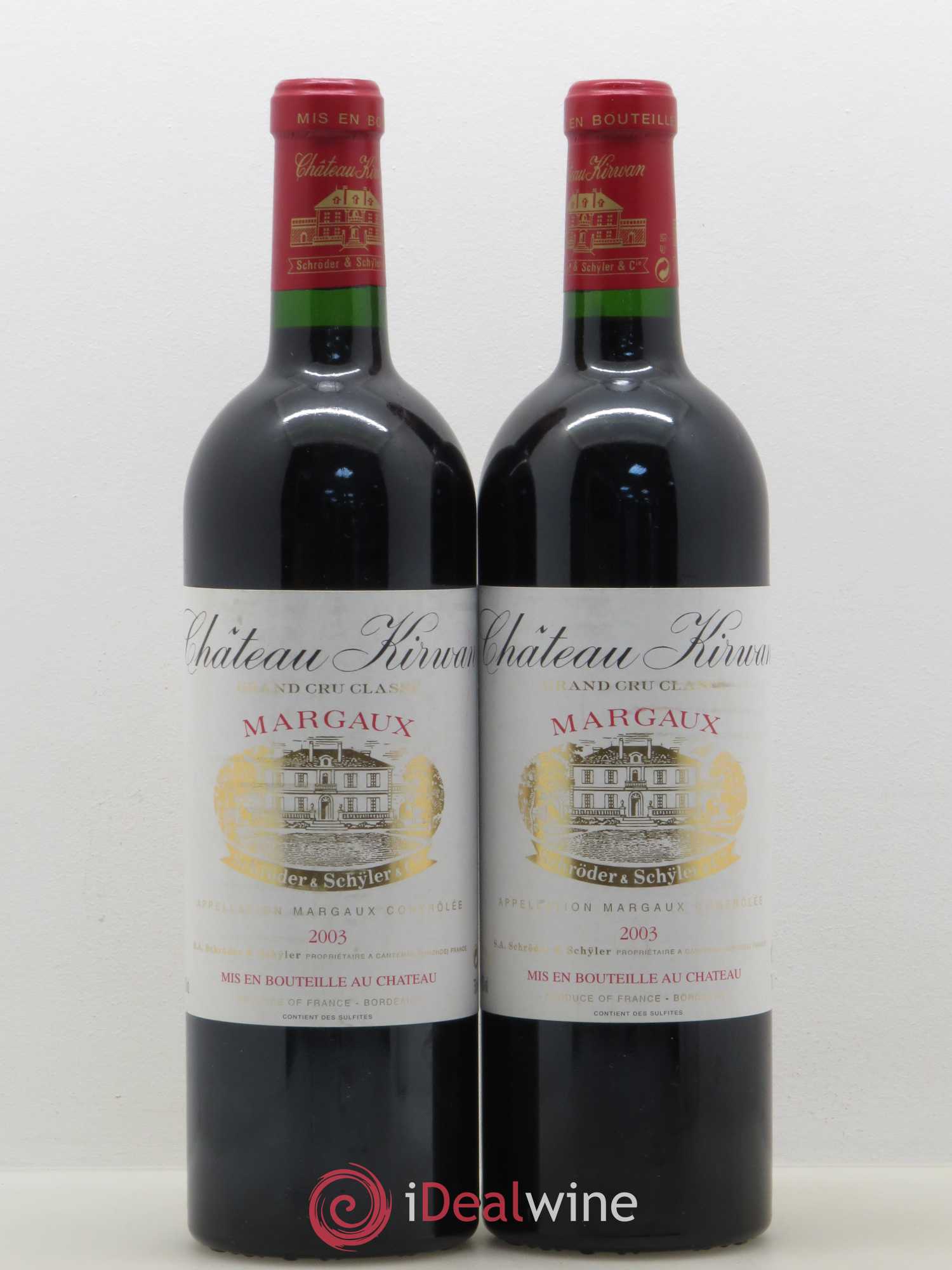 Château Kirwan 3ème Grand Cru Classé 2003 - Lot de 2 bouteilles - 0