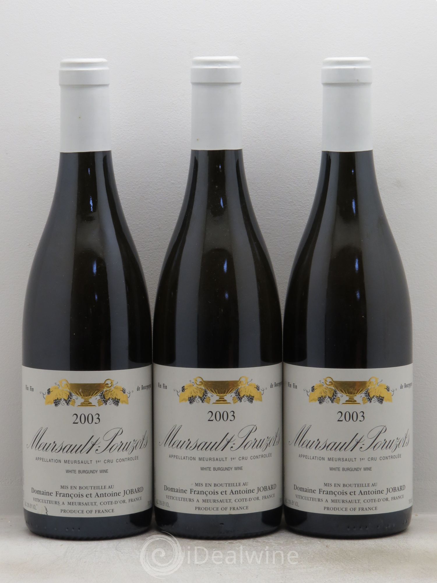 Meursault 1er Cru Poruzots François et Antoine Jobard (Domaine) 2003 - Lot de 3 bouteilles - 0