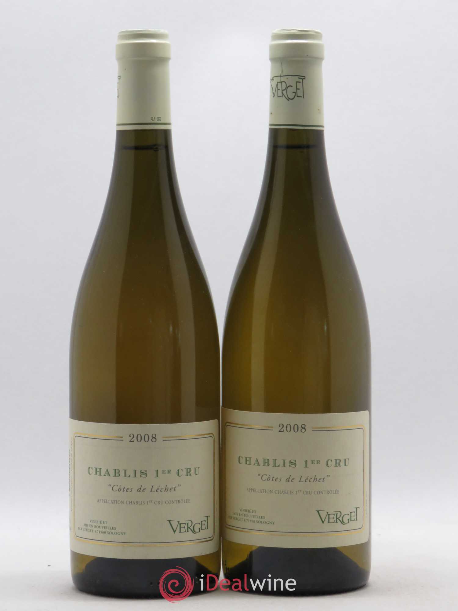 Chablis 1er Cru Côte de lechet Verget 2008 - Lot de 2 bouteilles - 0