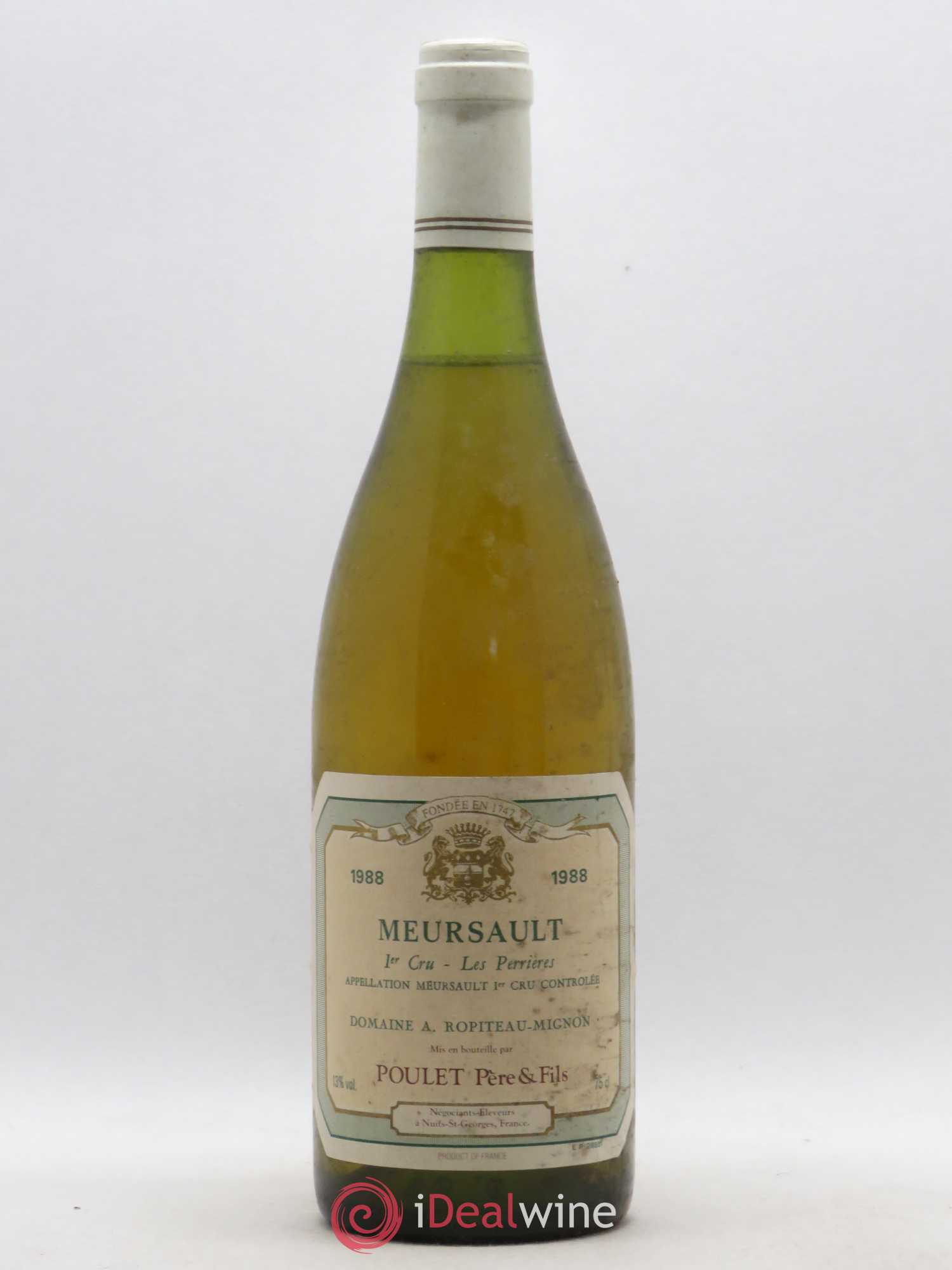Meursault 1er Cru Perrières Poulet Père et Fils 1988 - Posten von 1 Flasche - 0