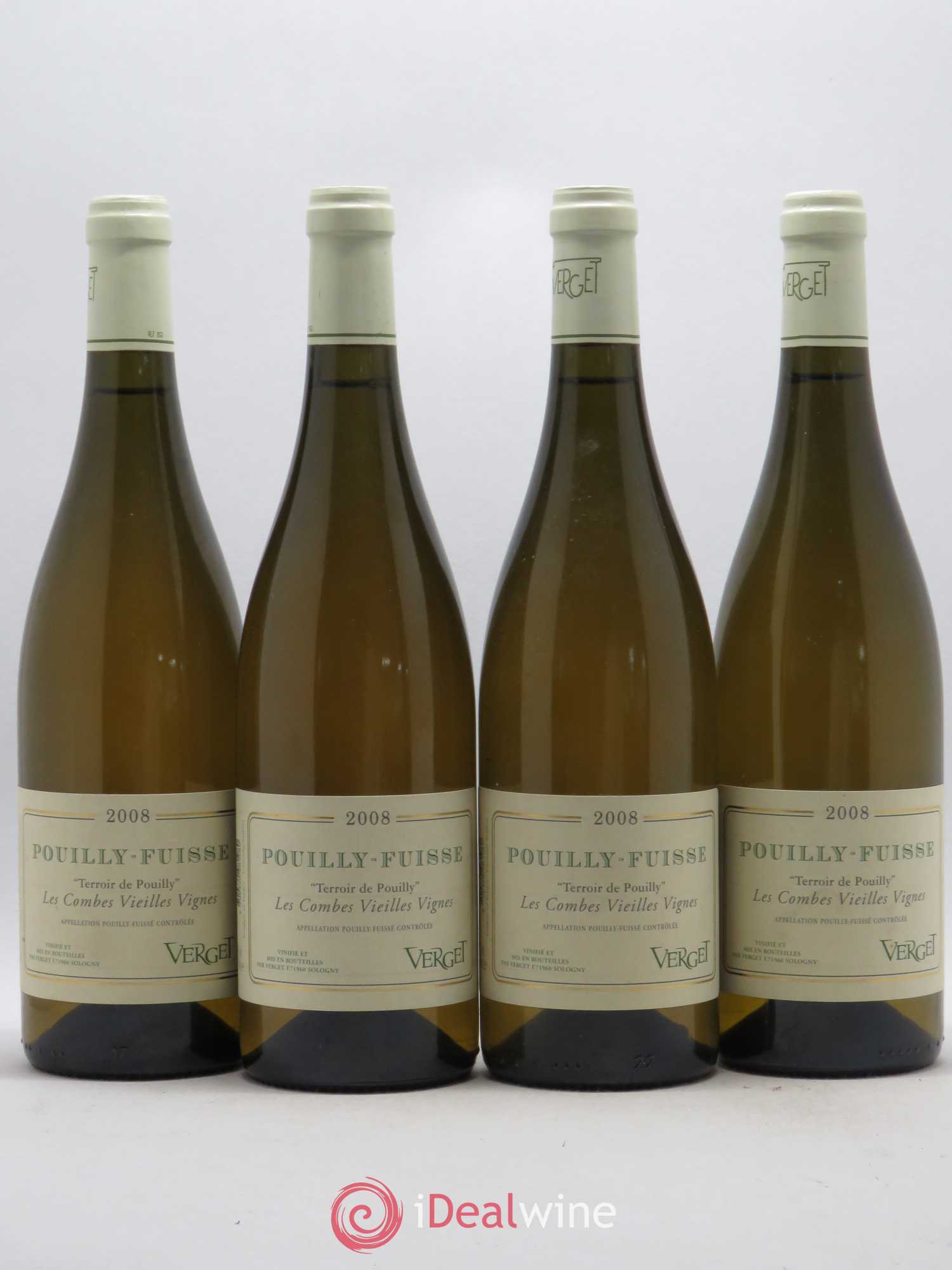 Pouilly-Fuissé Les Combes Vieilles Vignes Verget 2008 - Lot de 4 bouteilles - 0