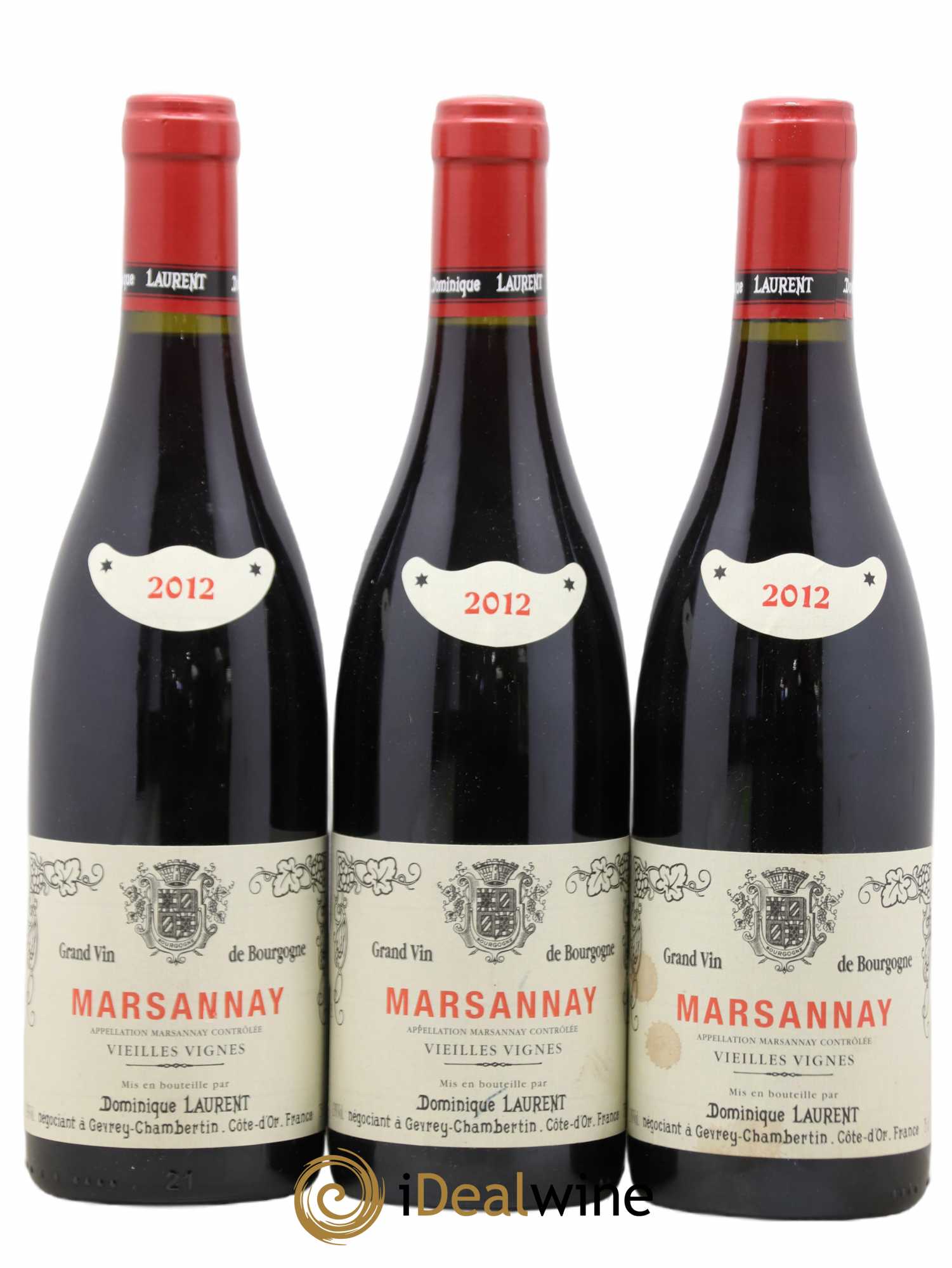 Marsannay Vieilles vignes Dominique Laurent 2012 - Lot de 3 bouteilles - 0