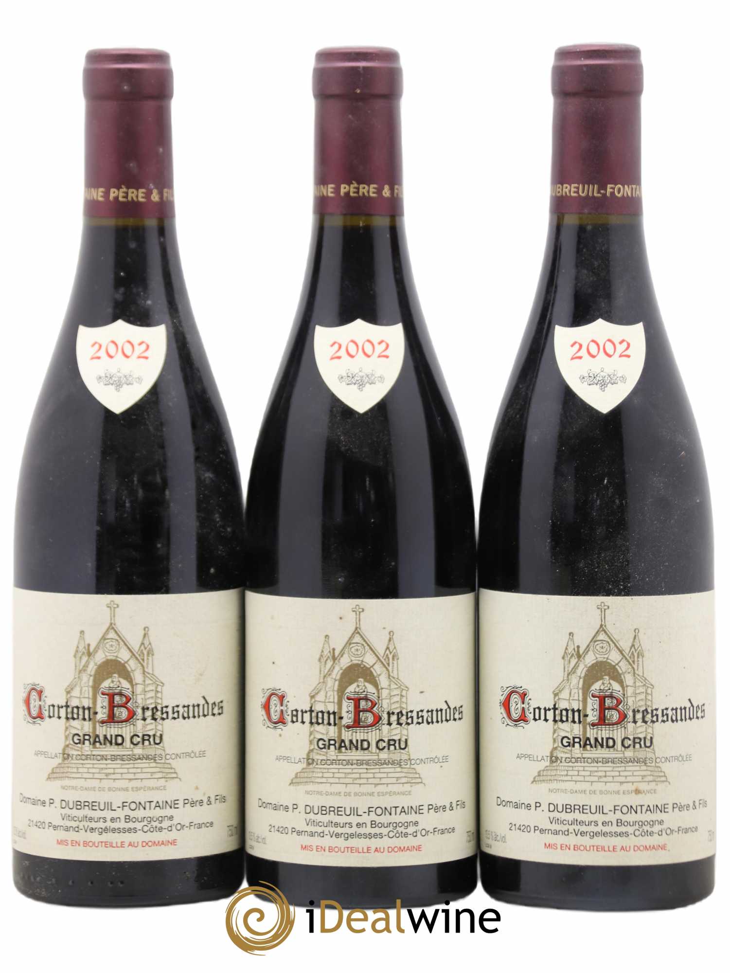 Corton Grand Cru Bressandes Dubreuil-Fontaine (Domaine) 2002 - Lot de 3 bouteilles - 0