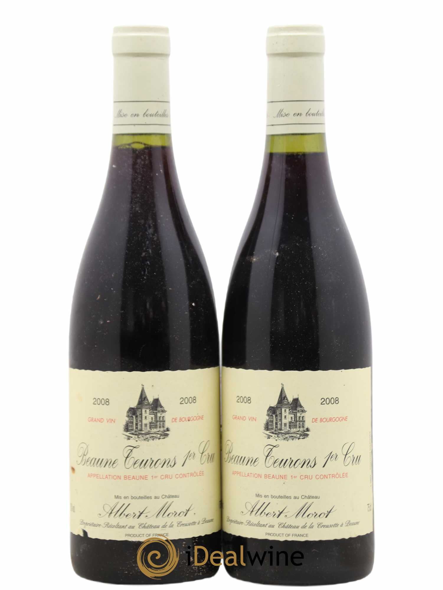 Beaune 1er Cru Les Teurons Domaine Albert Morot (sans prix de réserve) (sans prix de réserve) 2008 - Lot de 2 bouteilles - 0