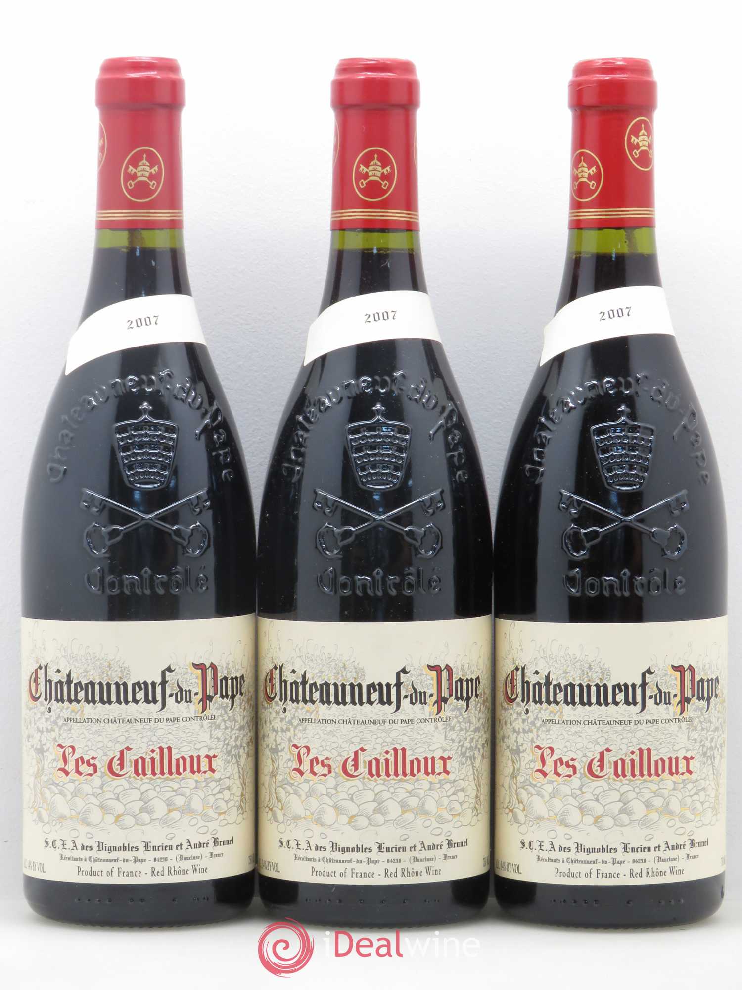 Châteauneuf-du-Pape Les Cailloux André Brunel 2007 - Lot de 3 bouteilles - 0