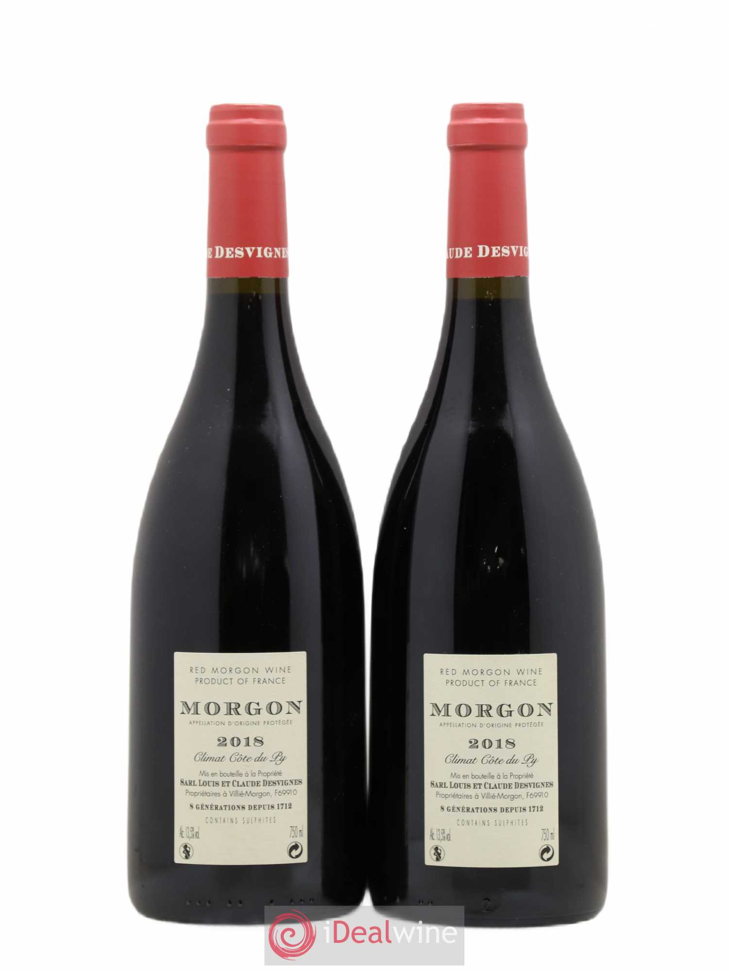 Morgon Côte de Py Javernières Louis-Claude Desvignes 2018 - Lot de 2 bouteilles - 1