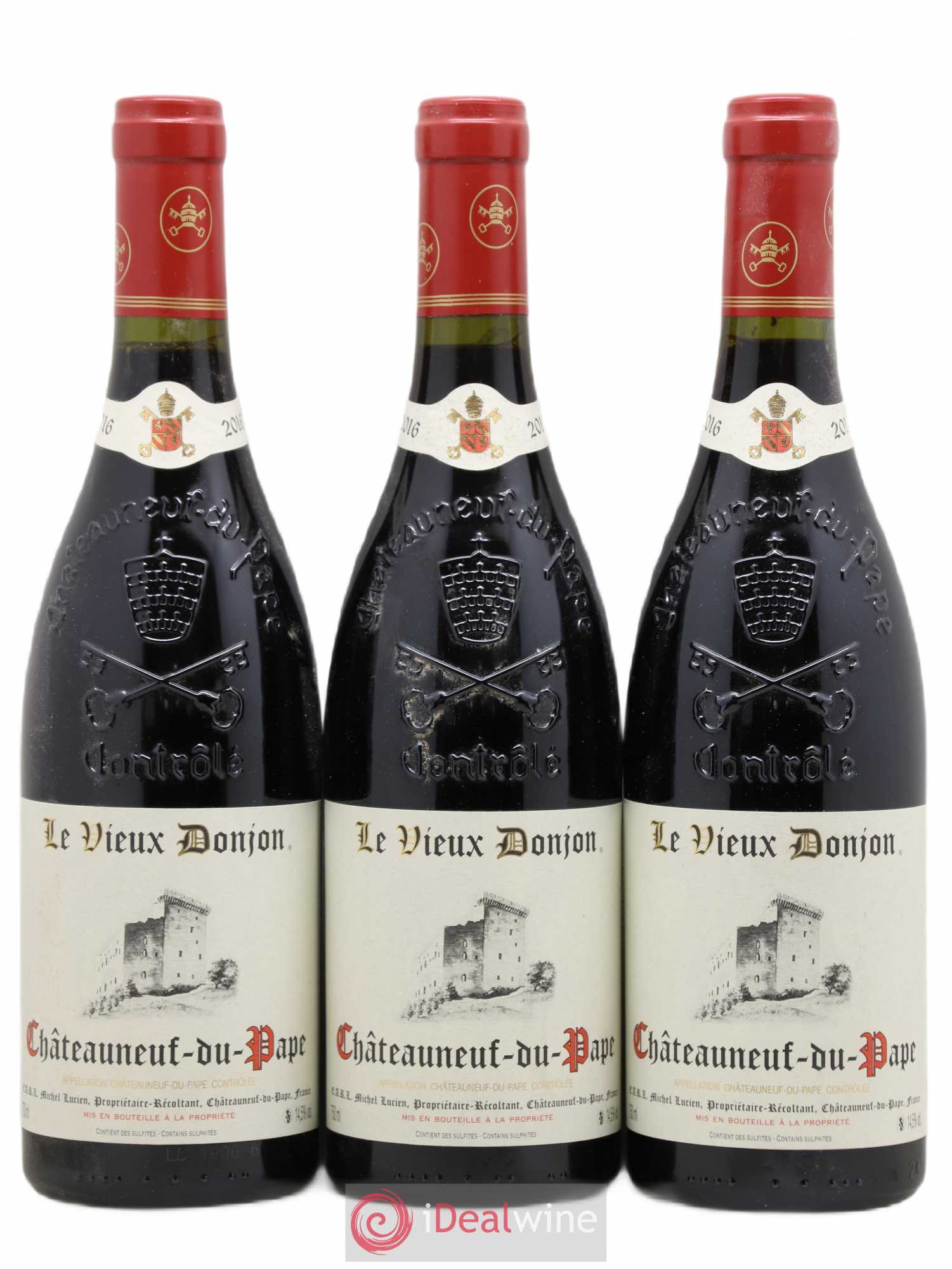 Châteauneuf-du-Pape Le Vieux Donjon Michel Lucien 2016 - Lot de 3 bouteilles - 0