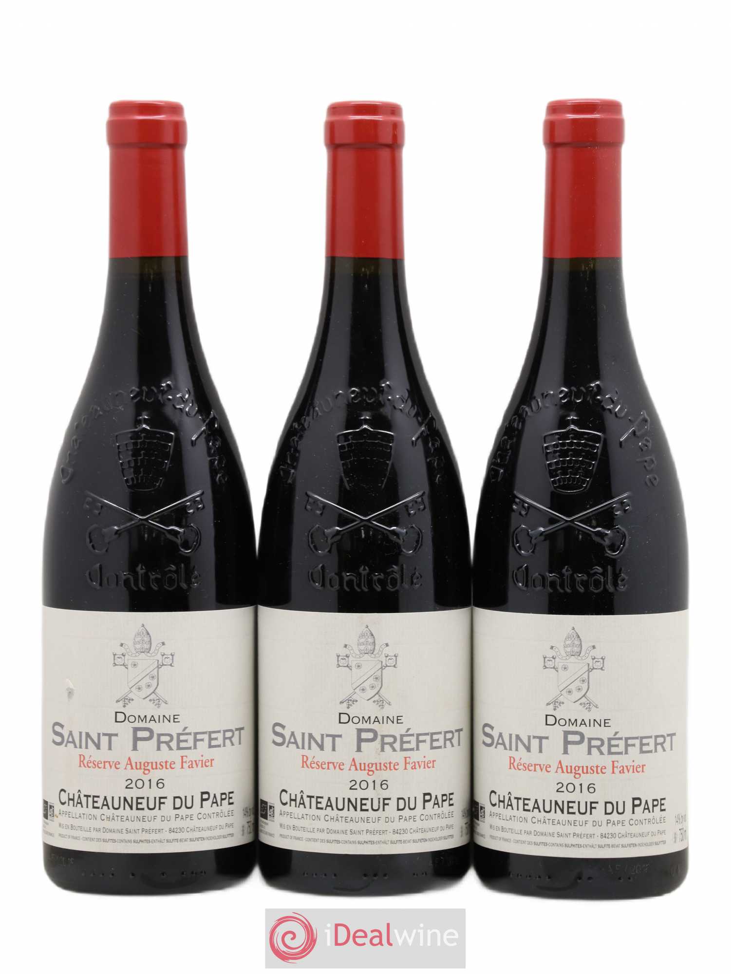 Châteauneuf-du-Pape Réserve Auguste Favier Domaine Saint-Préfert 2016 - Lot de 3 bouteilles - 0