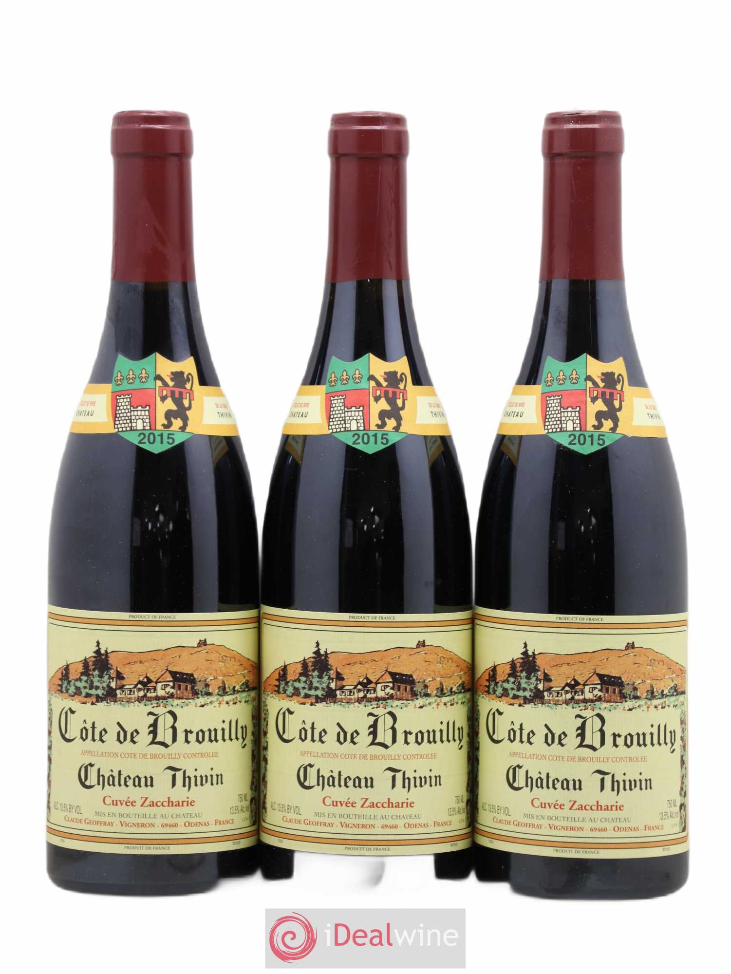 Côte de Brouilly Cuvée Zaccharie Château Thivin 2015 - Lot de 3 bouteilles - 0