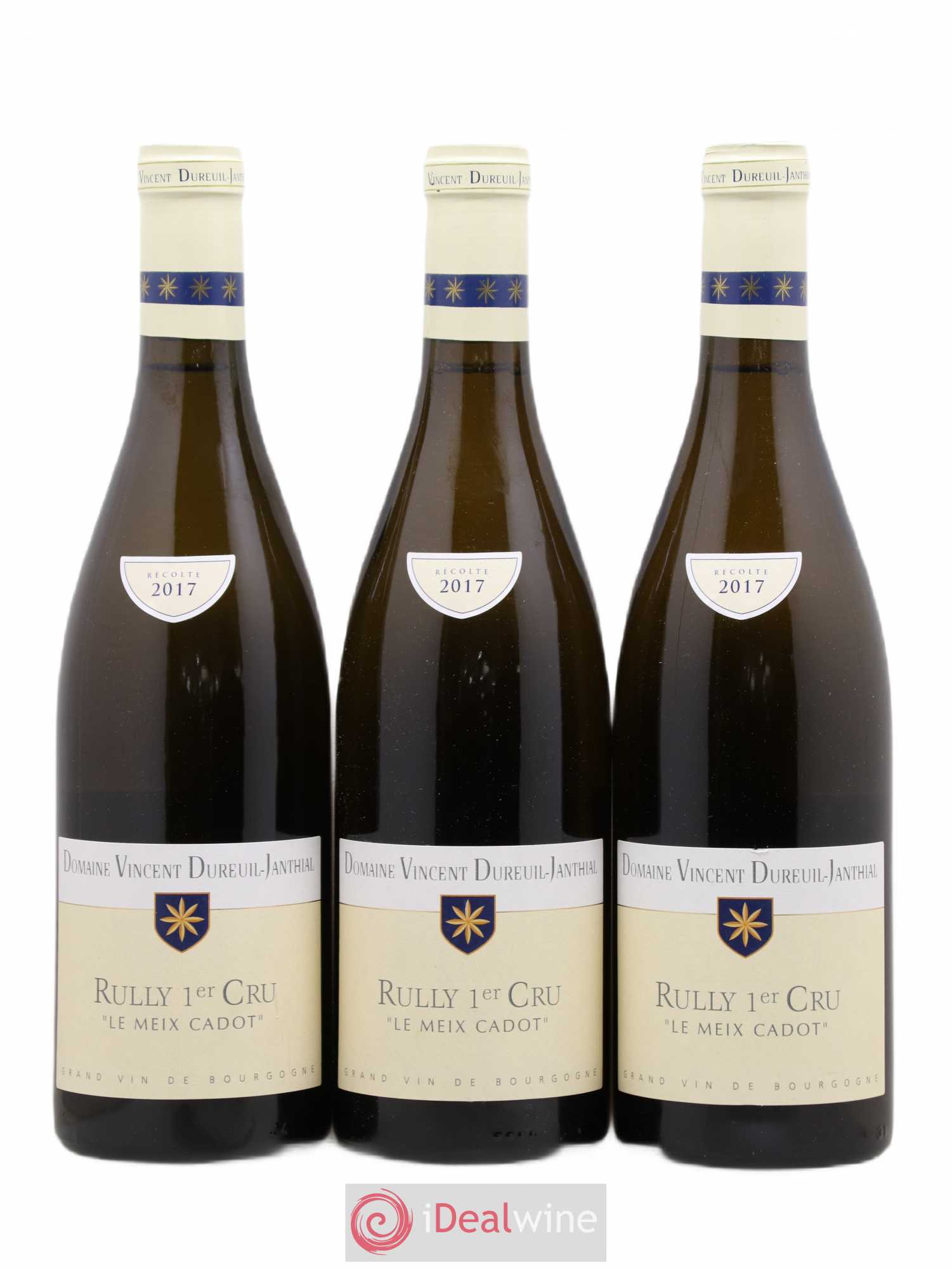 Rully 1er Cru Le Meix Cadot Vincent Dureuil-Janthial 2017 - Lot de 3 bouteilles - 0