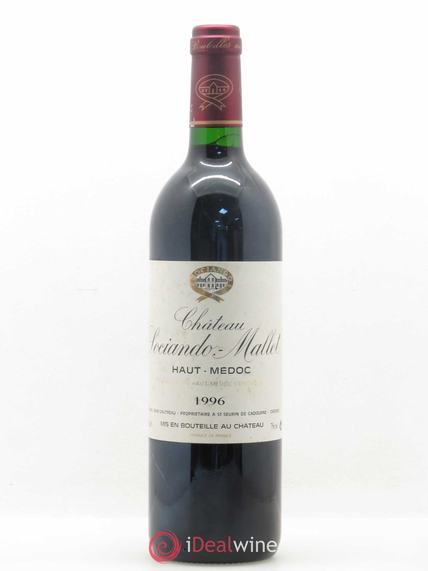 Château Sociando Mallet 1996 - Lot de 1 bouteille - 0