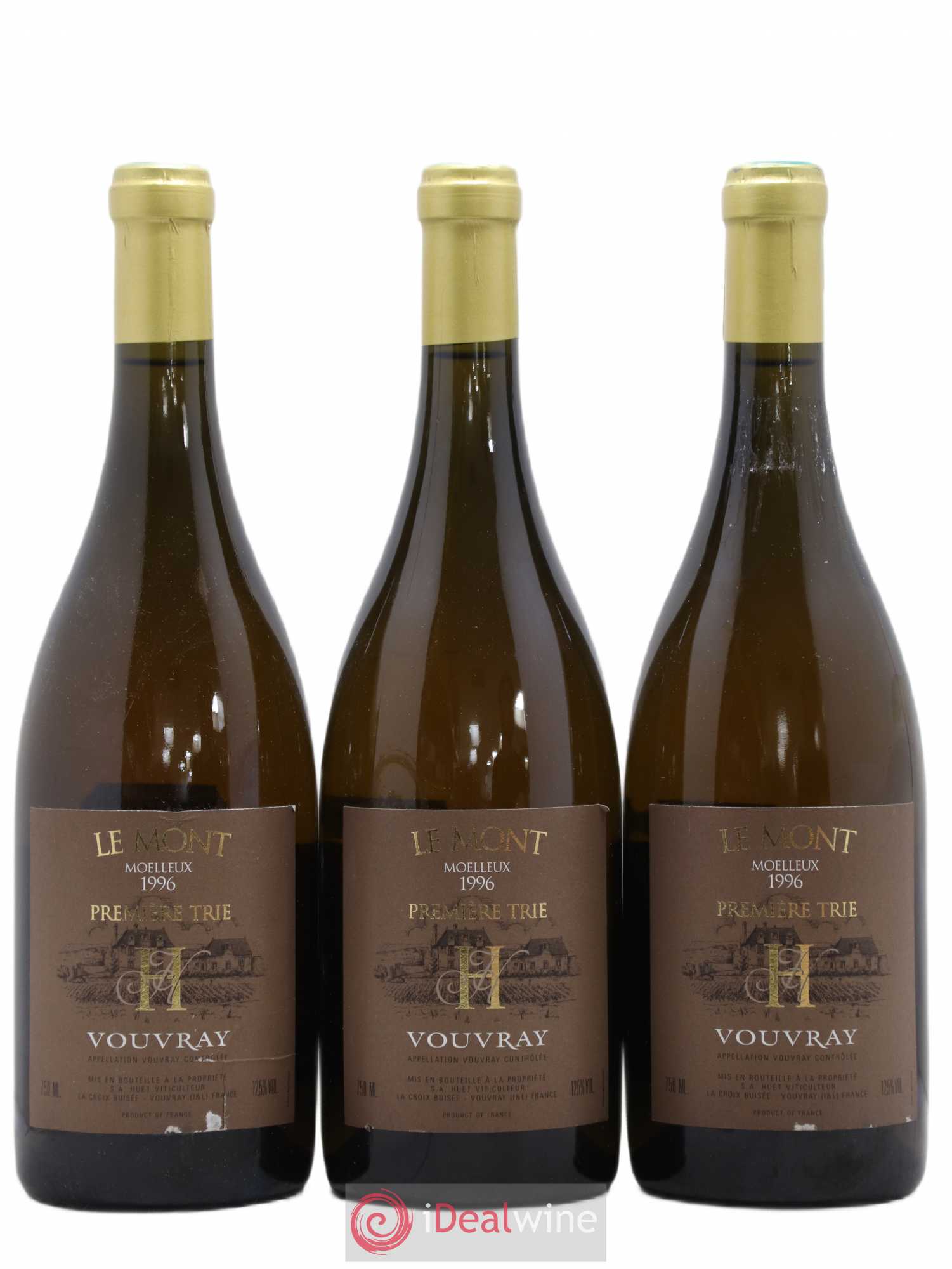 Vouvray Le Mont Moelleux 1ère Trie Domaine Huet 1996 - Lot de 3 bouteilles - 0
