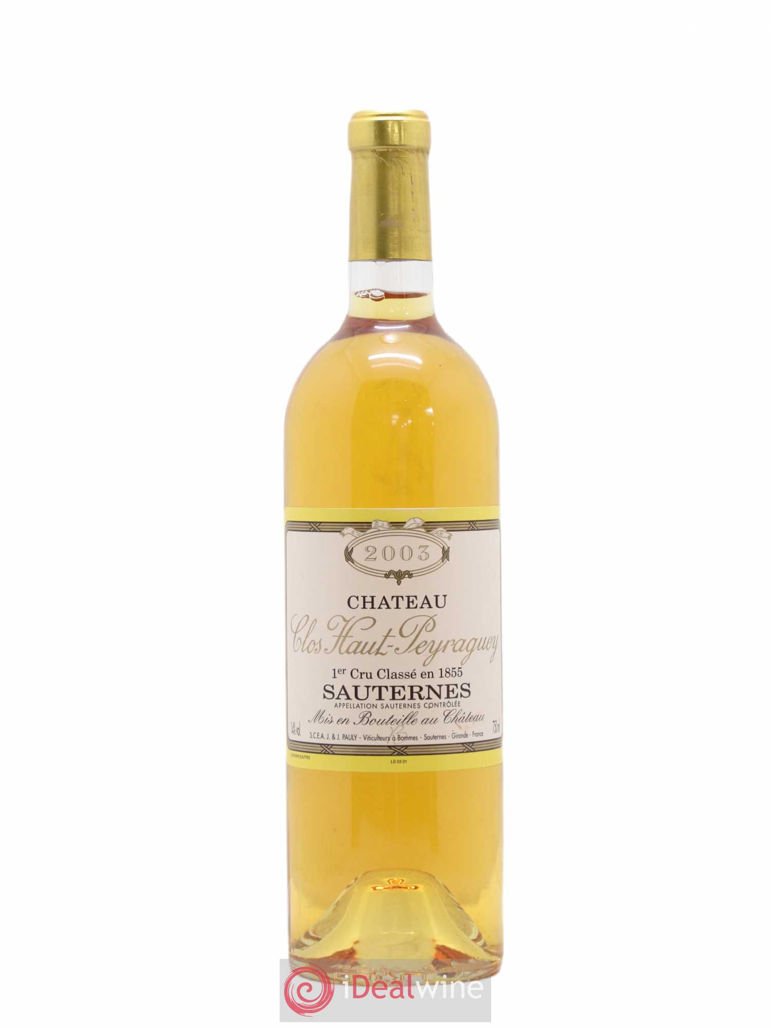 Clos Haut-Peyraguey 1er Grand Cru Classé 2003 - Lotto di 1 bottiglia - 0